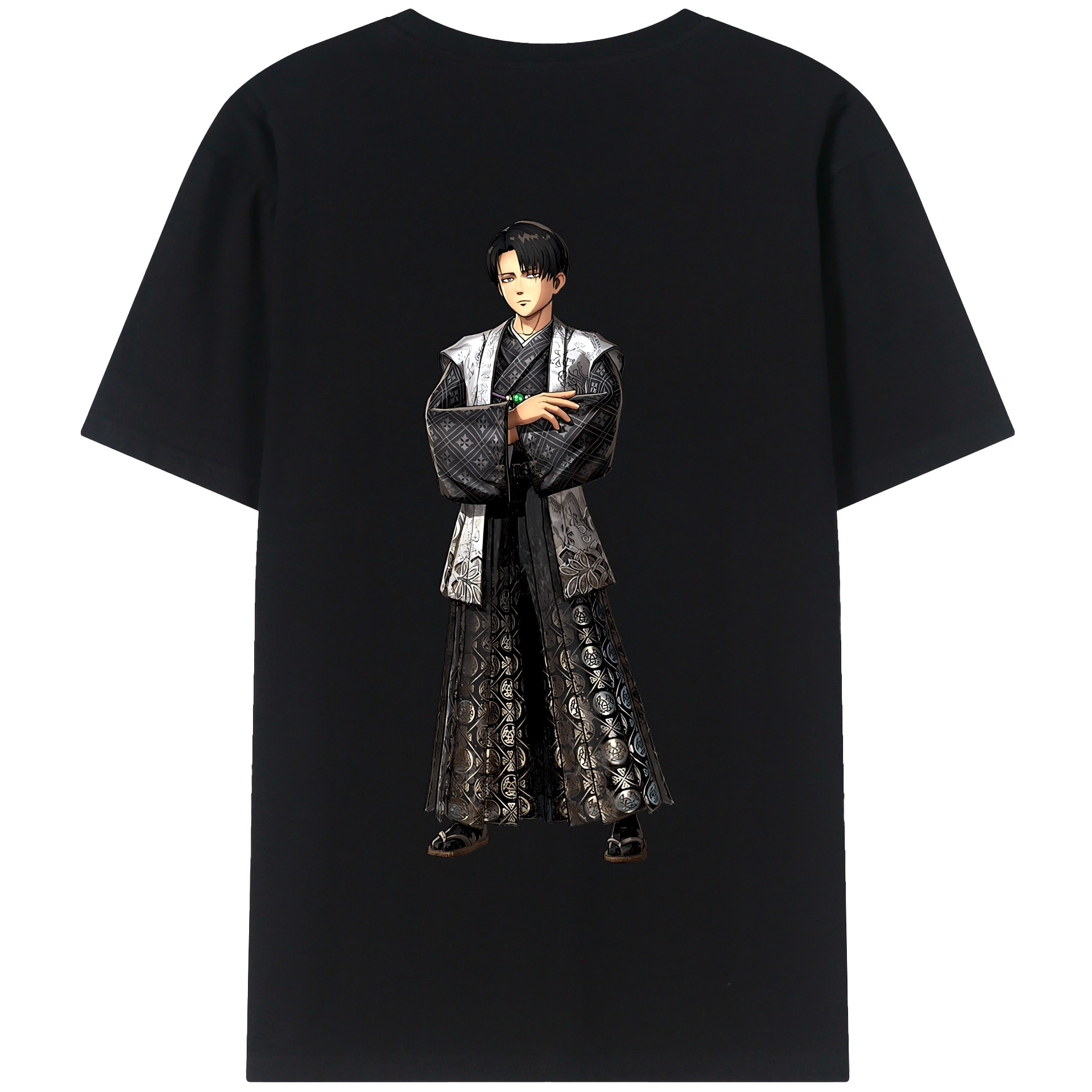 （画像用） 進撃の巨人 リヴァイ·アッカーマン Attack on Titan Levi Ackerman 綿100％半袖Tシャツ（背面プリント）
