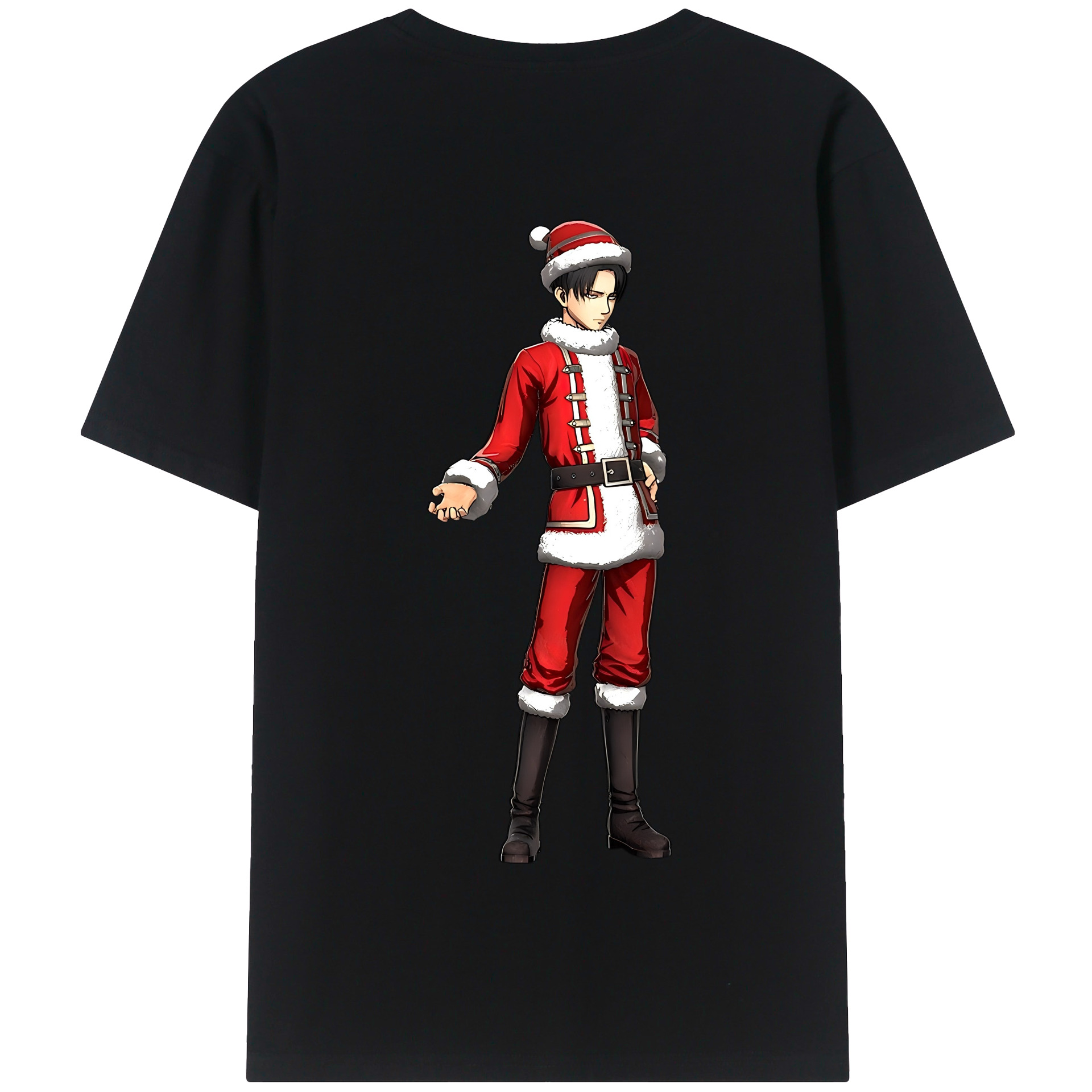 （画像用） 進撃の巨人 リヴァイ·アッカーマン Attack on Titan Levi Ackerman 綿100％半袖Tシャツ（背面プリント）