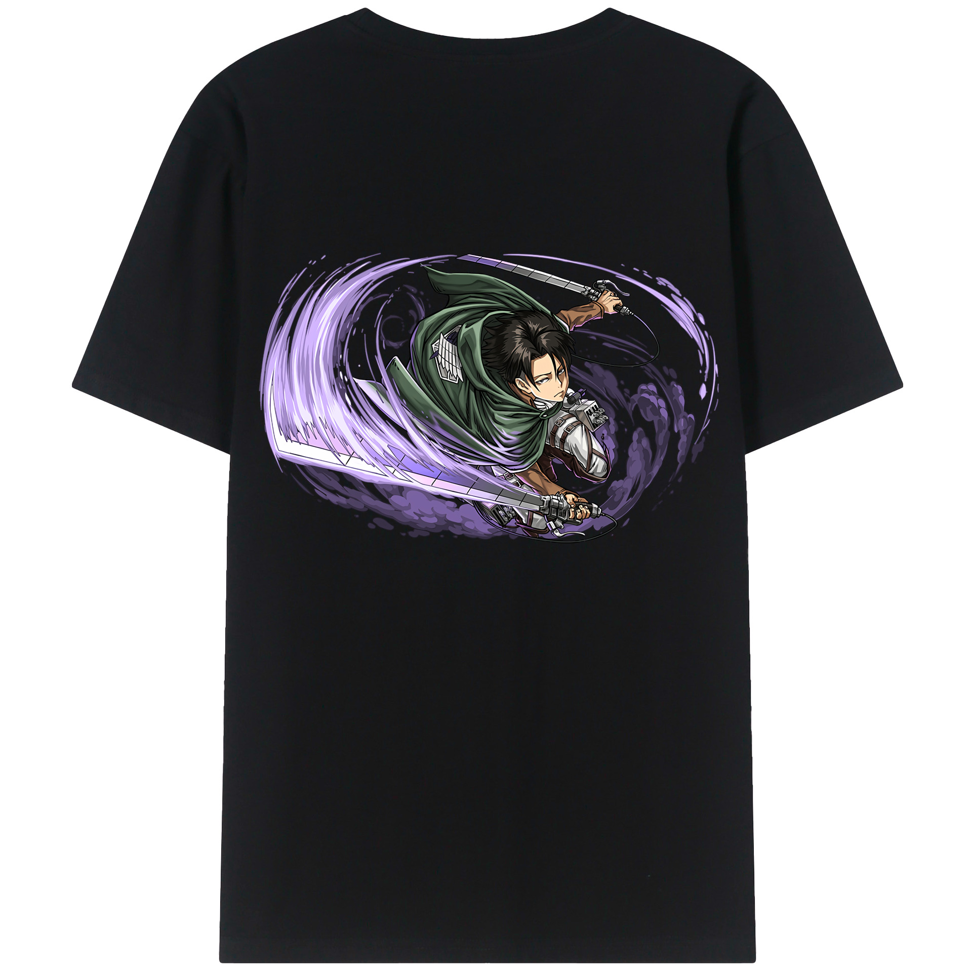 （画像用） 進撃の巨人 リヴァイ·アッカーマン Attack on Titan Levi Ackerman 綿100％半袖Tシャツ（背面プリント）