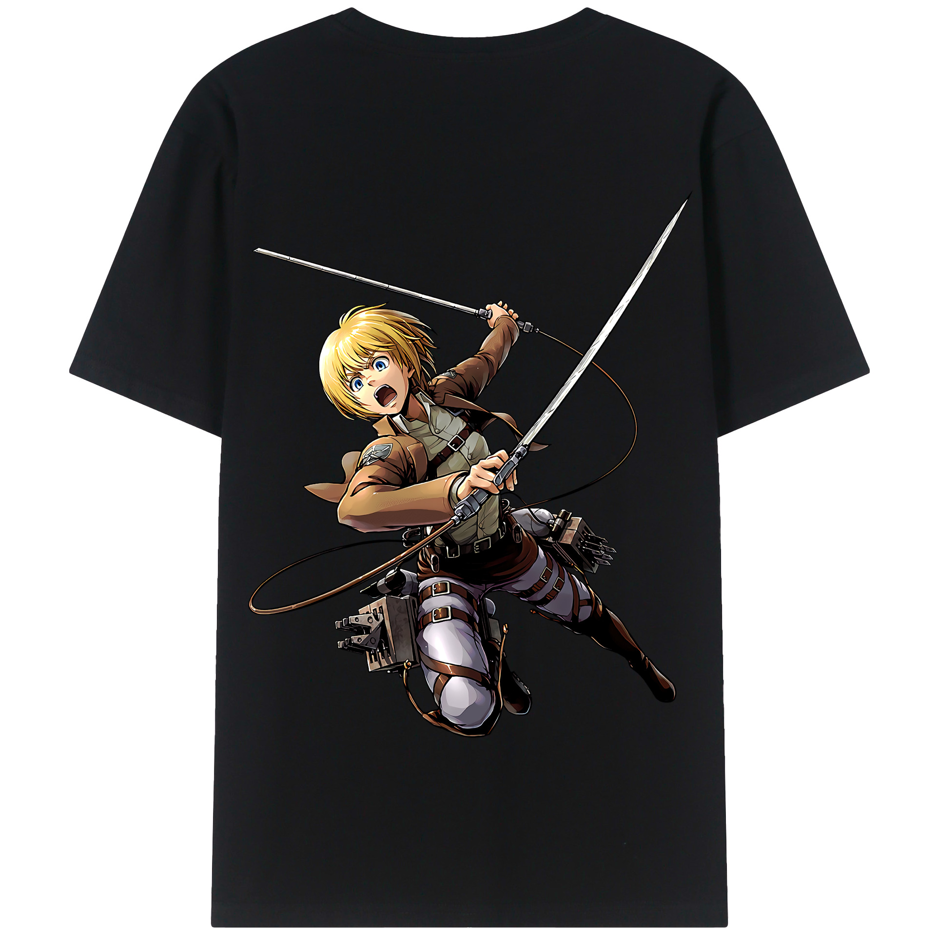 （画像用） 進撃の巨人 アルミン·アルレルト Attack on Titan Armin Arlert 綿100％半袖Tシャツ（背面プリント）
