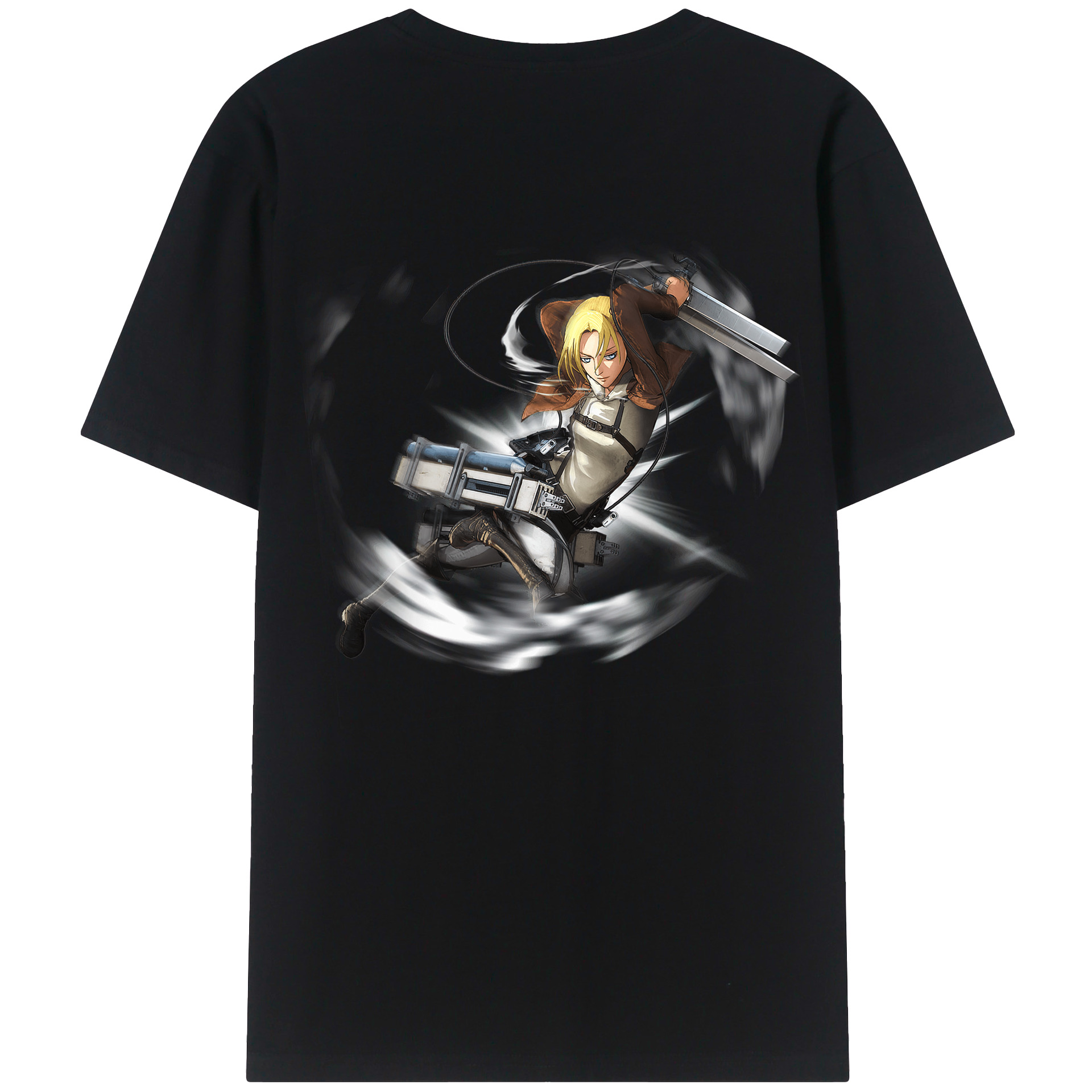 （画像用） 進撃の巨人 アニ・レオンハート Attack on Titan Annie Leonhart 綿100％半袖Tシャツ（背面プリント）