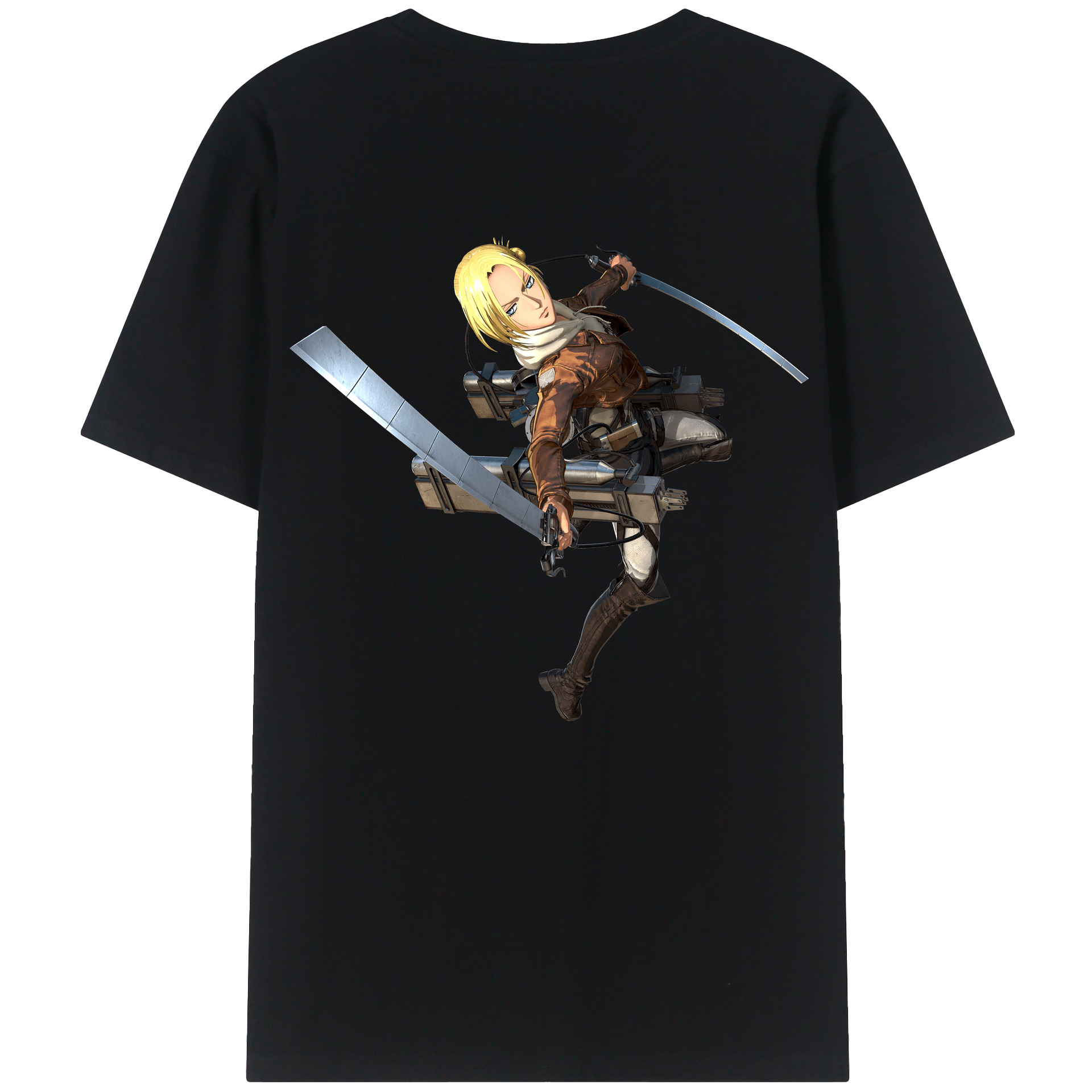 （画像用） 進撃の巨人 アニ・レオンハート Attack on Titan Annie Leonhart 綿100％半袖Tシャツ（背面プリント）