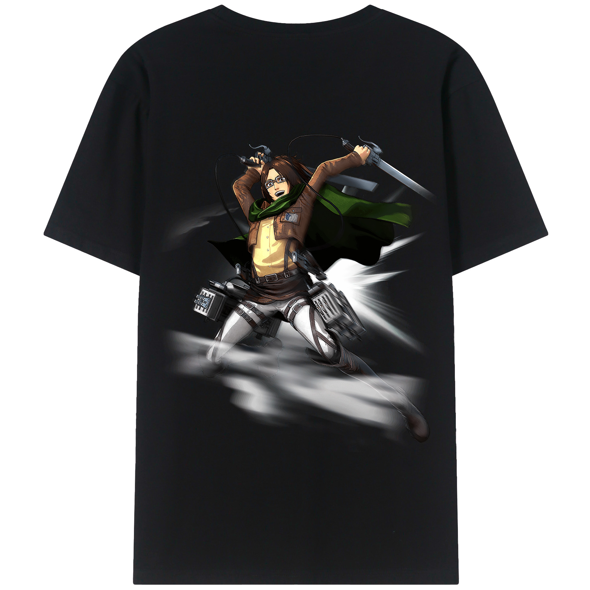 （画像用） 進撃の巨人 ハンジ·ゾエ Attack on Titan Hanji Zoe 綿100％半袖Tシャツ（背面プリント）