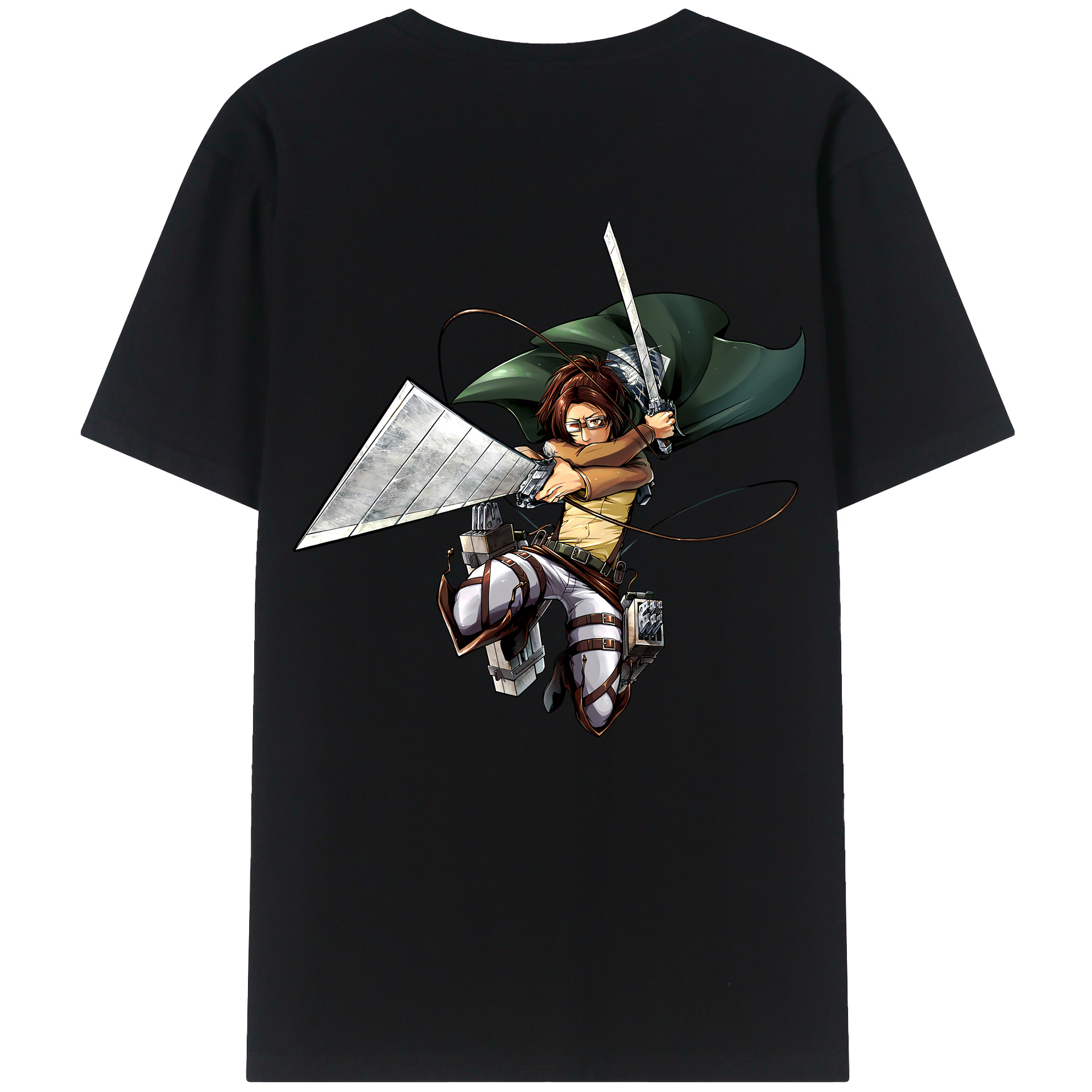 （画像用） 進撃の巨人 ハンジ·ゾエ Attack on Titan Hanji Zoe 綿100％半袖Tシャツ（背面プリント）