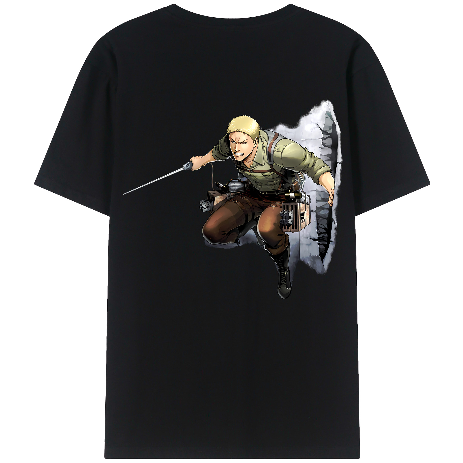 （画像用） 進撃の巨人 ライナー・ブラウン Attack on Titan Reiner Braun 綿100％半袖Tシャツ（背面プリント）