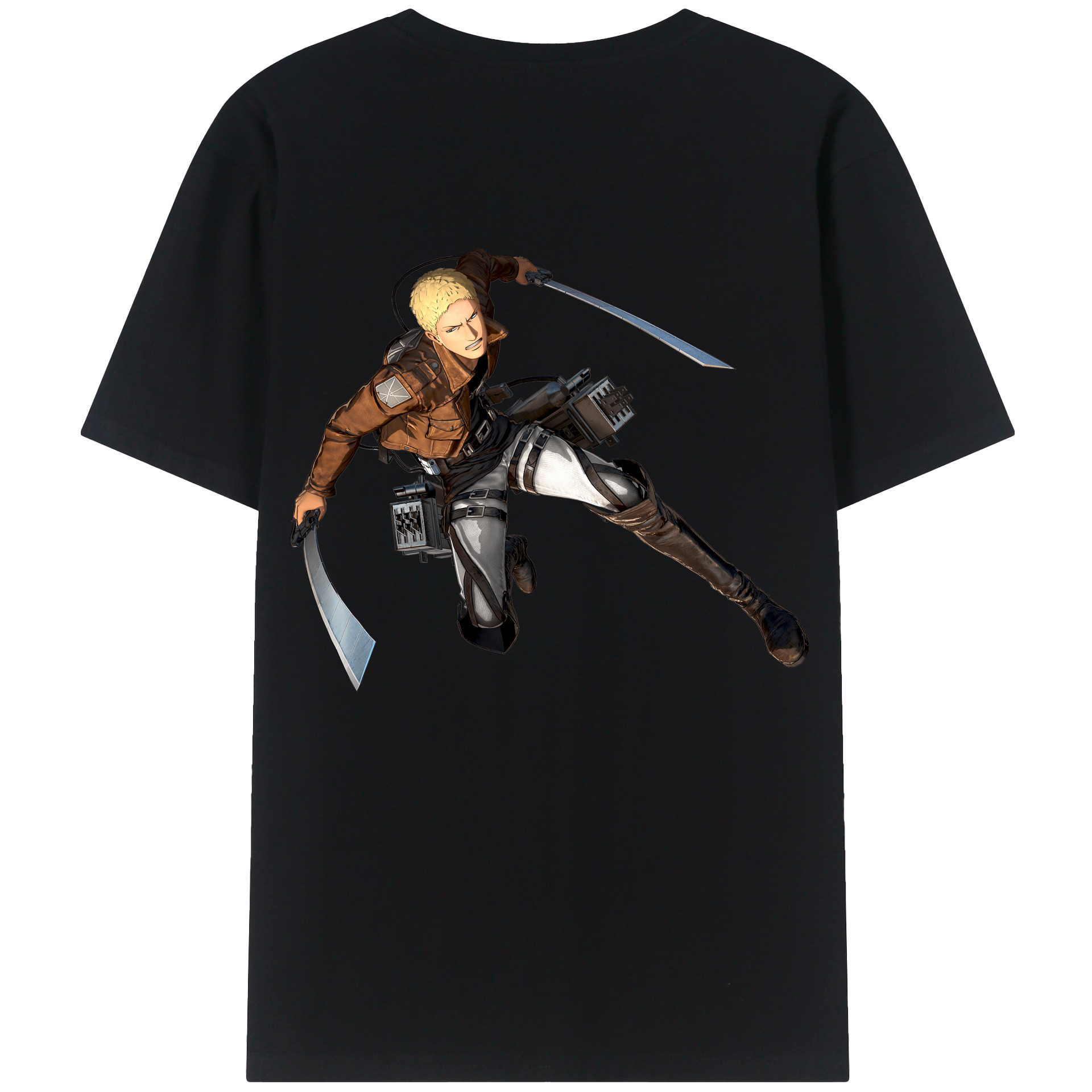 （画像用） 進撃の巨人 ライナー・ブラウン Attack on Titan Reiner Braun 綿100％半袖Tシャツ（背面プリント）