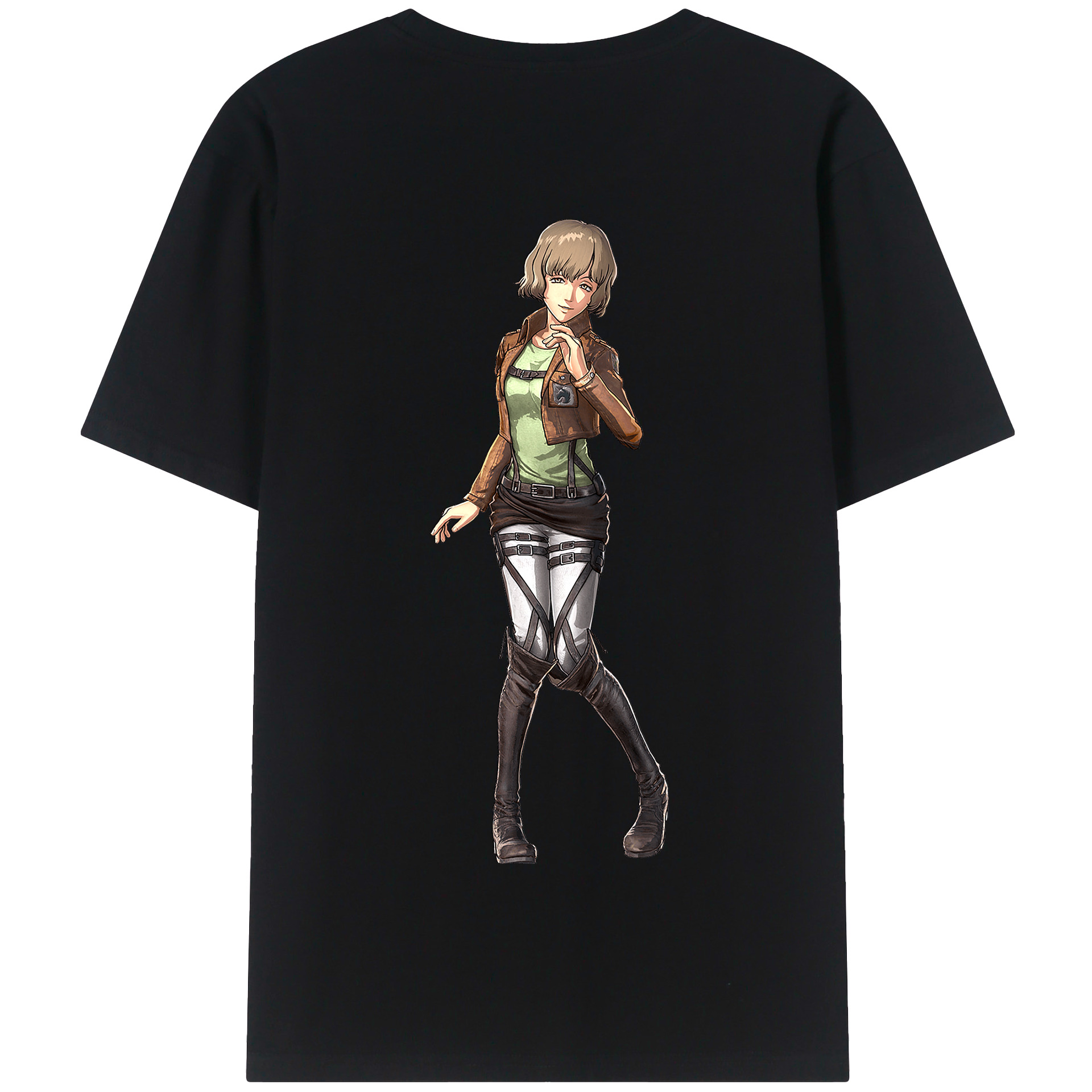 （画像用） 進撃の巨人 ヒツチ Attack on Titan Hitch 綿100％半袖Tシャツ（背面プリント）