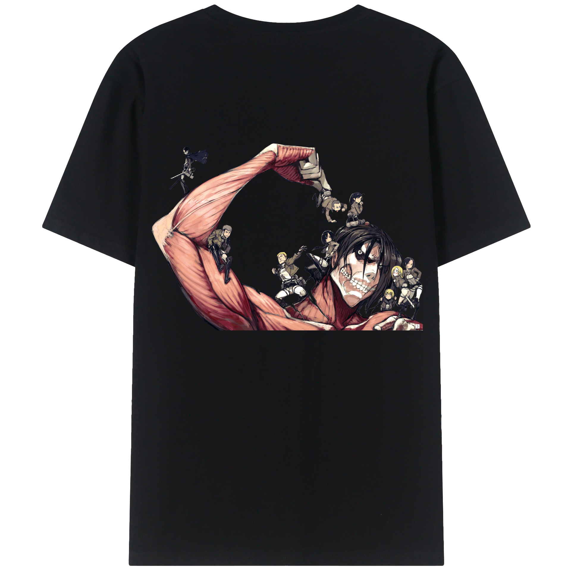 （画像用） 進撃の巨人 Attack on Titan 綿100％半袖Tシャツ（背面プリント）