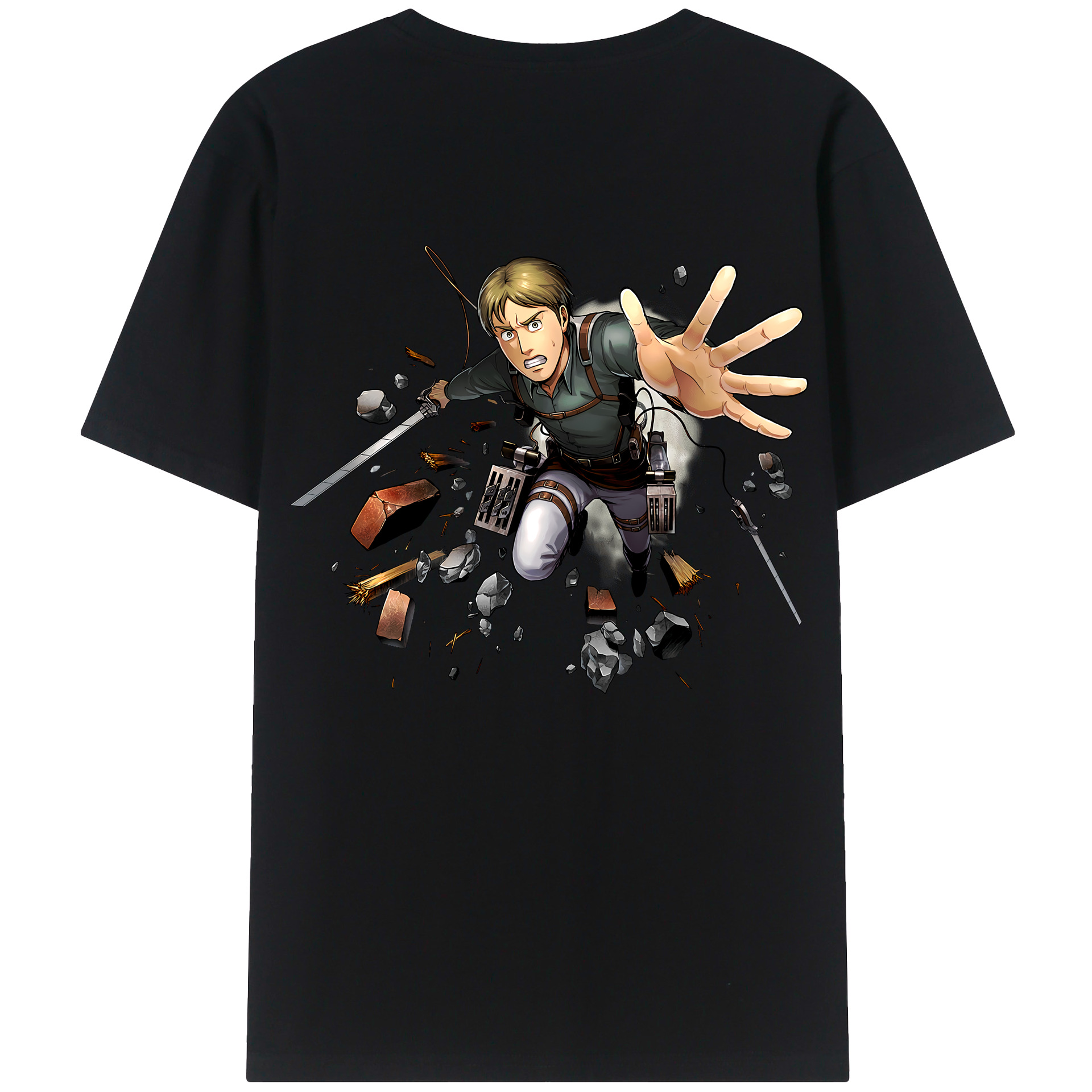 （画像用） 進撃の巨人 Attack on Titan 綿100％半袖Tシャツ（背面プリント）