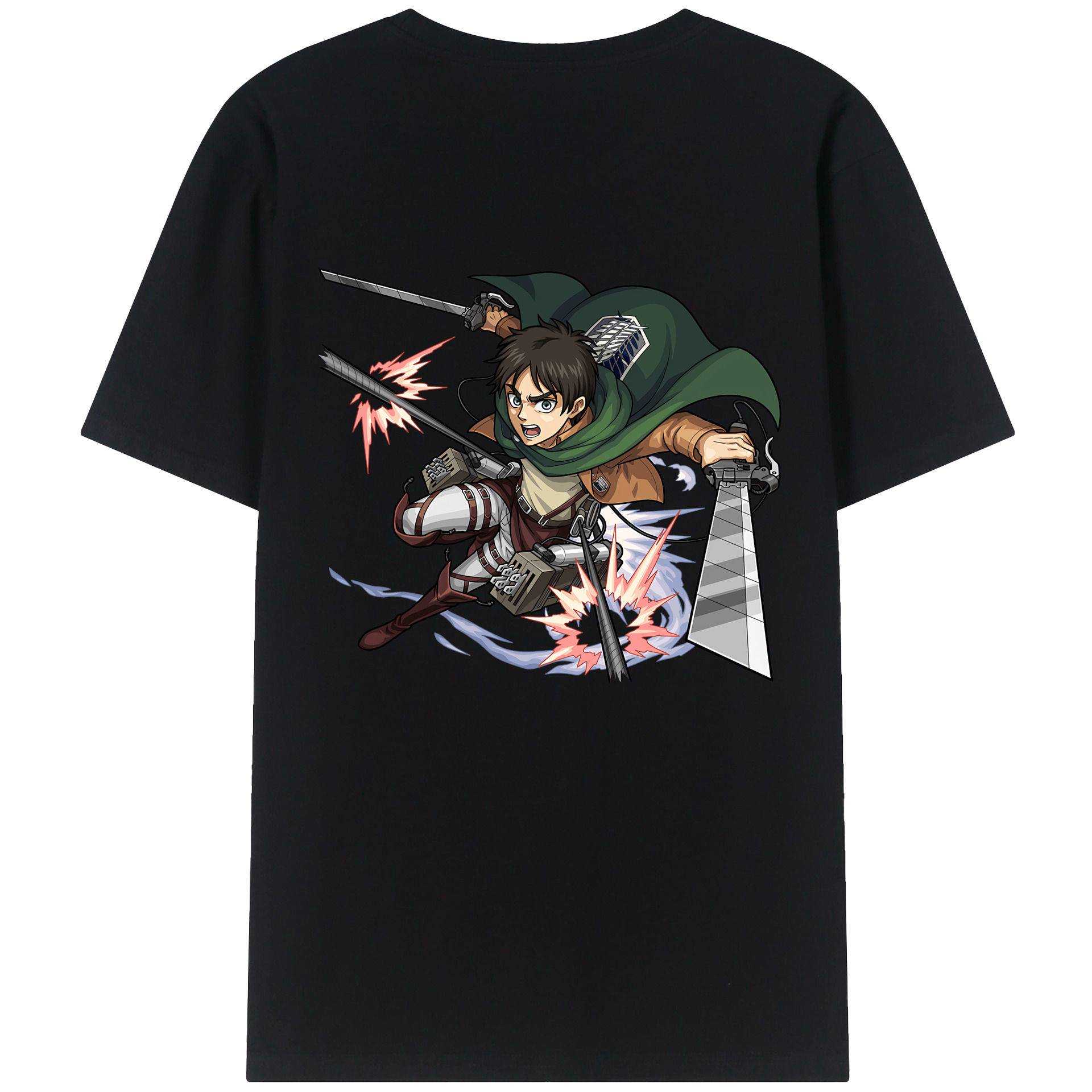 （画像用） 進撃の巨人 エレン･イェーガー Attack on Titan Eren Jäger 綿100％半袖Tシャツ（背面プリント）