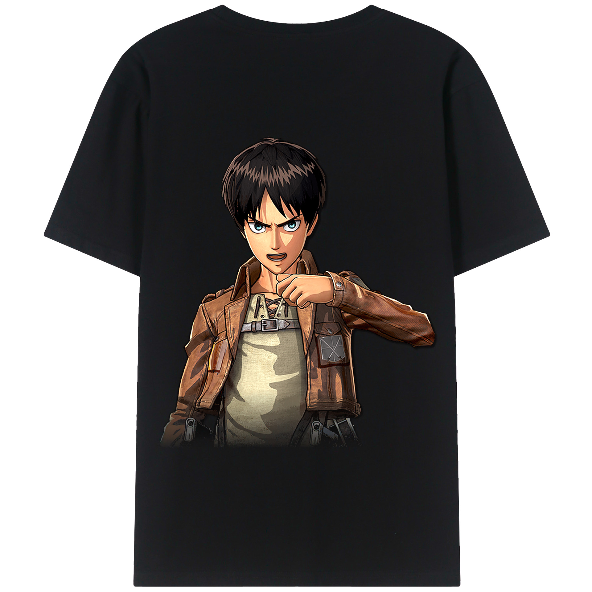 （画像用） 進撃の巨人 エレン･イェーガー Attack on Titan Eren Jäger 綿100％半袖Tシャツ（背面プリント）