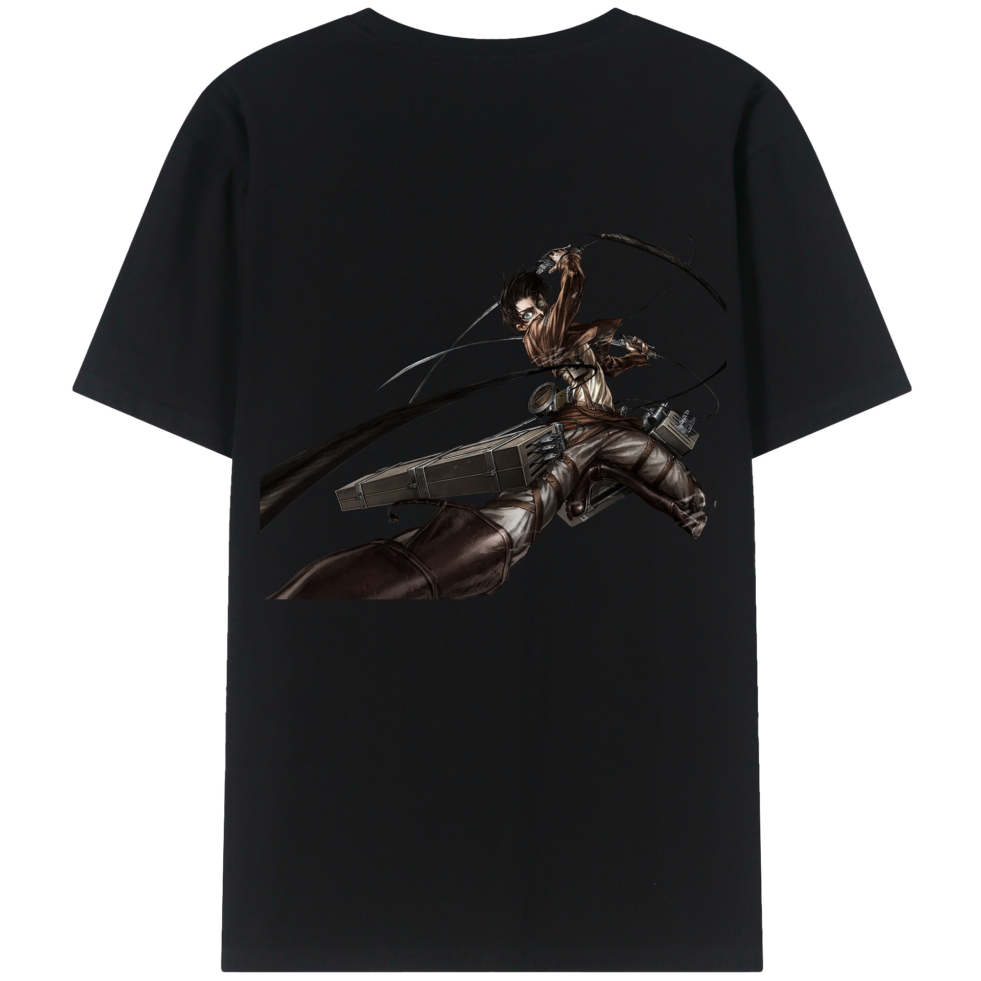 （画像用） 進撃の巨人 エレン･イェーガー Attack on Titan Eren Jäger 綿100％半袖Tシャツ（背面プリント）