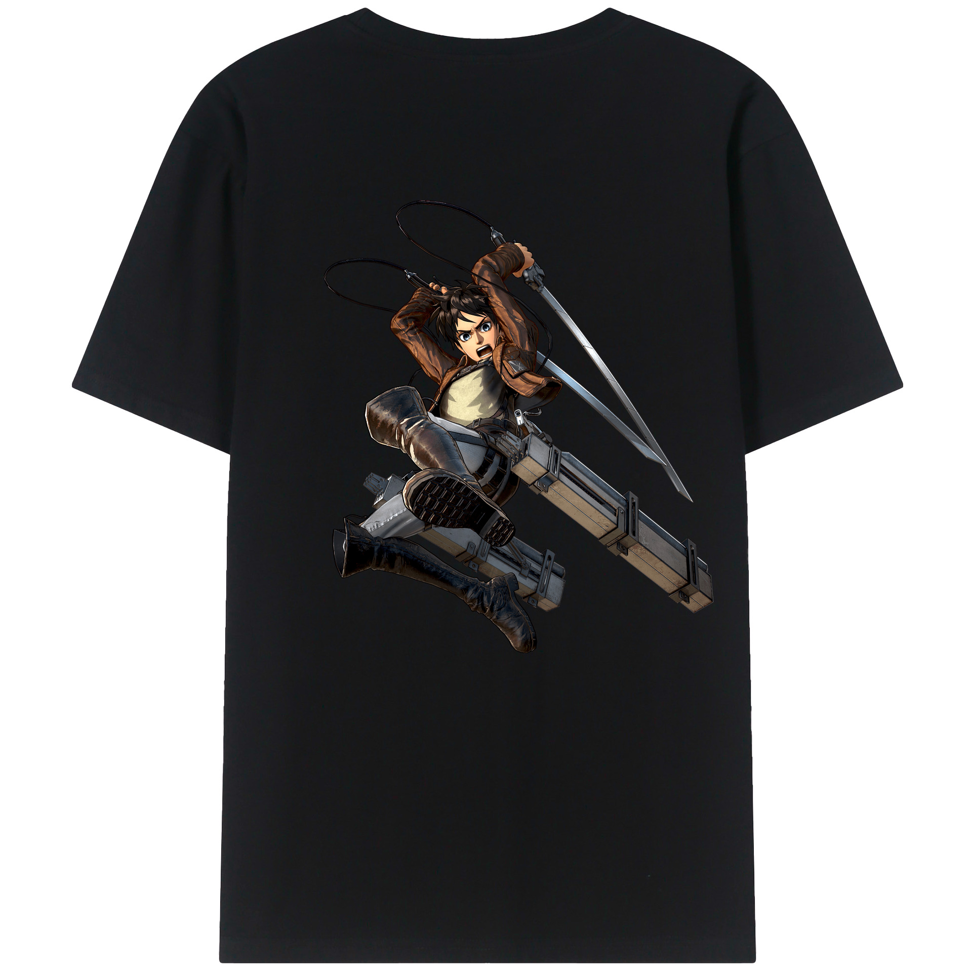 （画像用） 進撃の巨人 エレン･イェーガー Attack on Titan Eren Jäger 綿100％半袖Tシャツ（背面プリント）