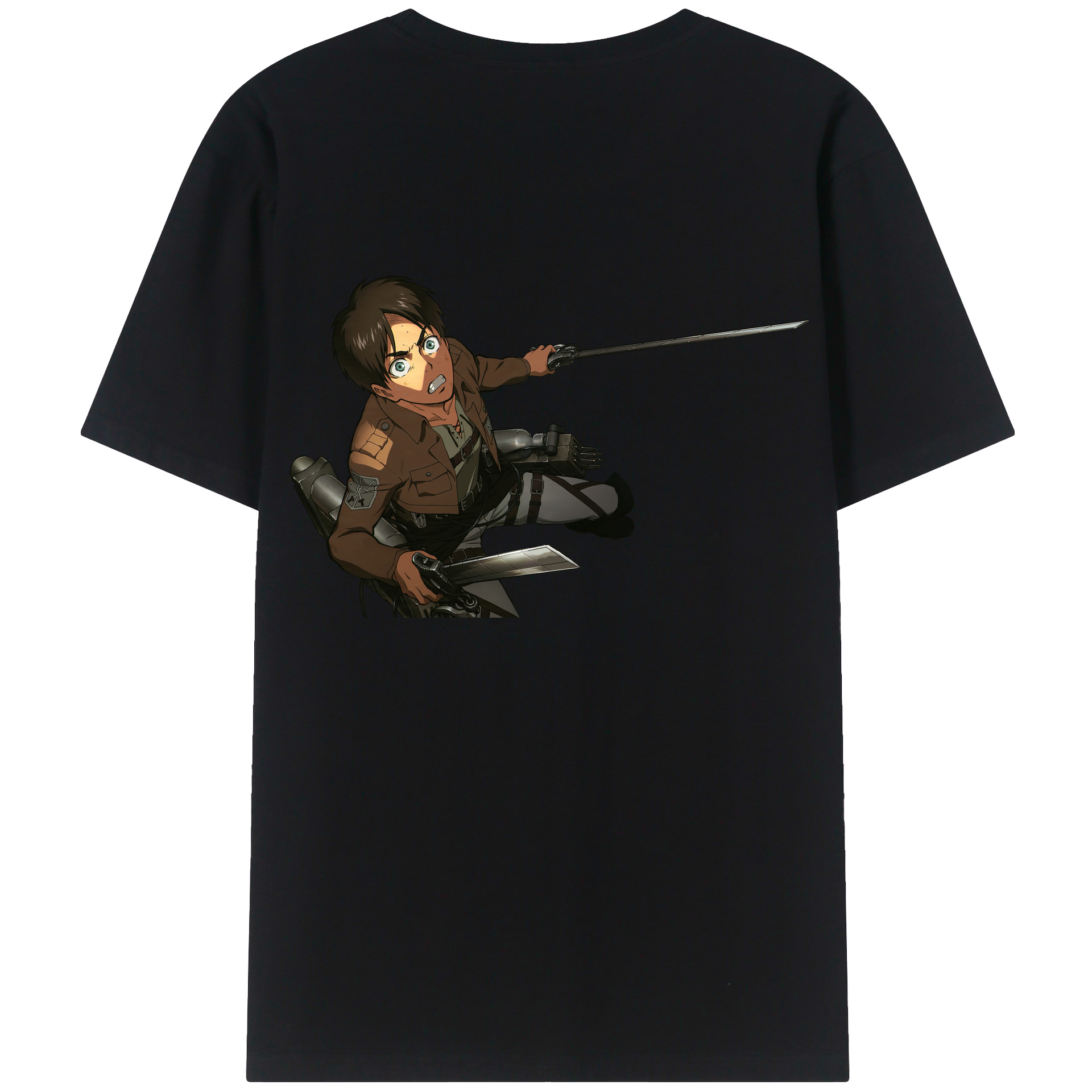 （画像用） 進撃の巨人 エレン･イェーガー Attack on Titan Eren Jäger 綿100％半袖Tシャツ（背面プリント）