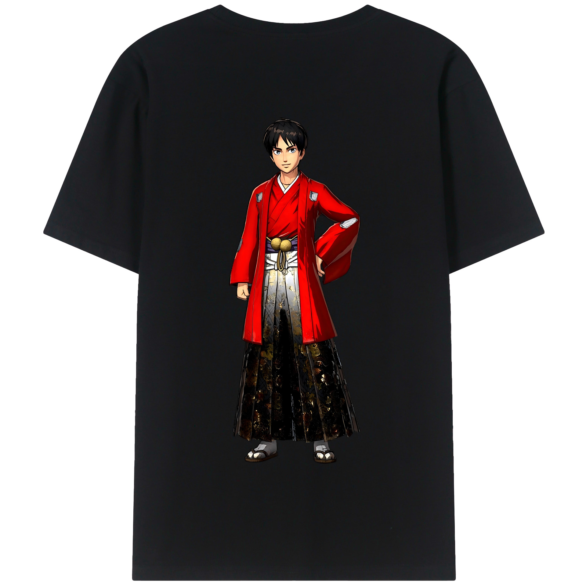 （画像用） 進撃の巨人 エレン･イェーガー Attack on Titan Eren Jäger 綿100％半袖Tシャツ（背面プリント）