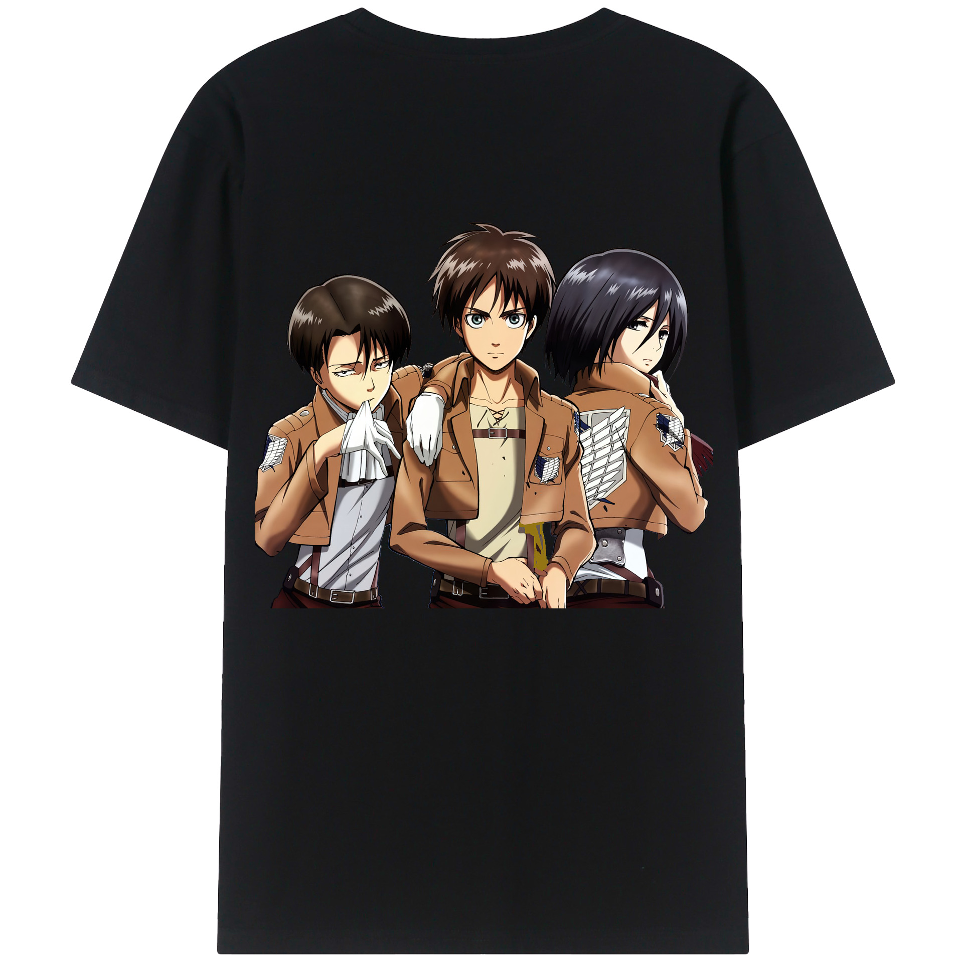 （画像用） 進撃の巨人 エレン･イェーガー Attack on Titan Eren Jäger 綿100％半袖Tシャツ（背面プリント）