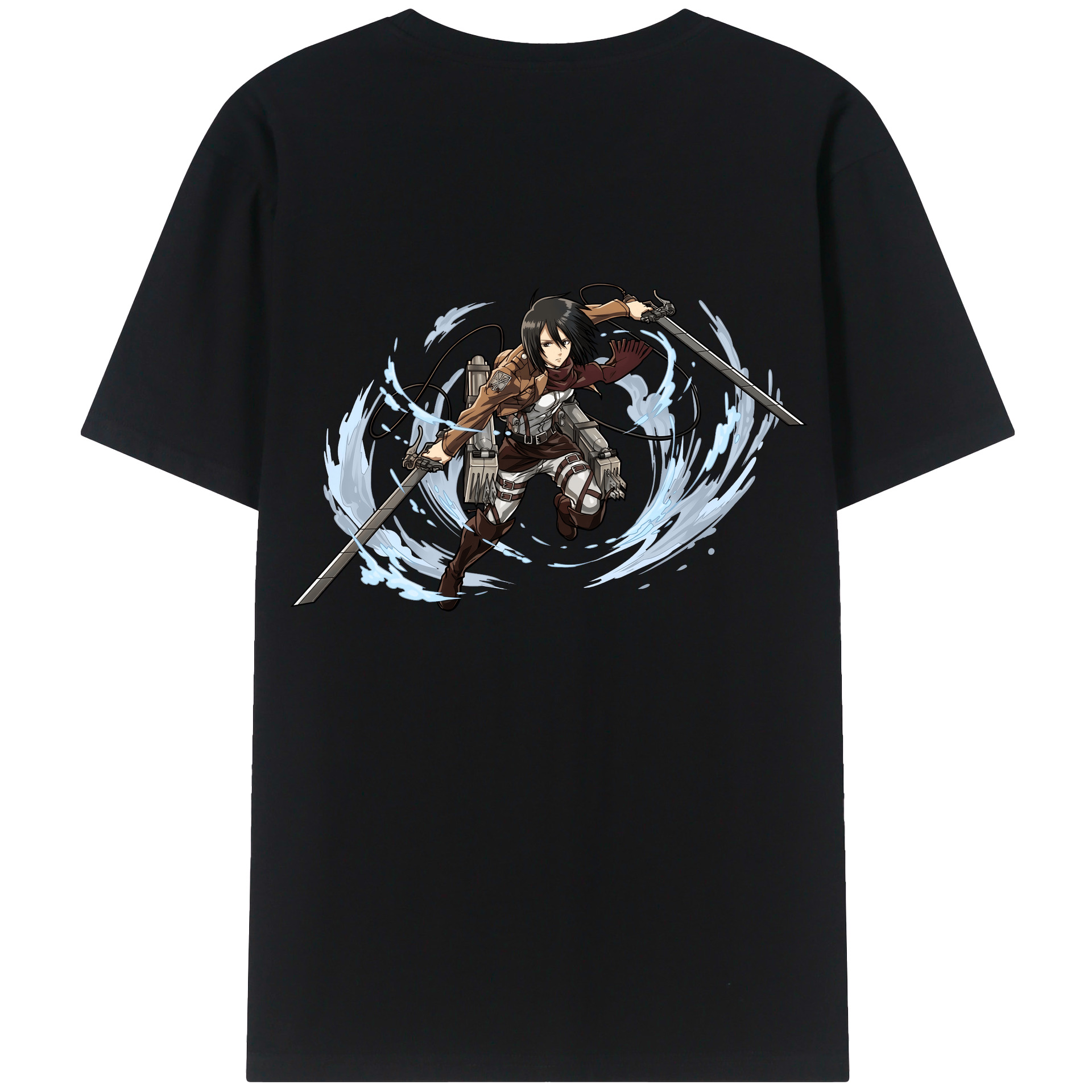 （画像用） 進撃の巨人 ミカサ·アッカーマン Attack on Titan Mikasa Ackerman 綿100％半袖Tシャツ（背面プリント）
