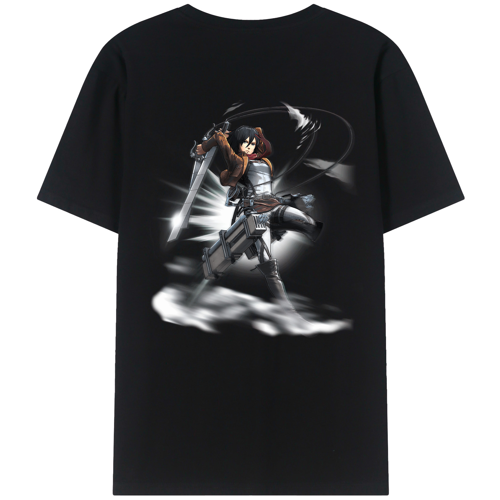 （画像用） 進撃の巨人 ミカサ·アッカーマン Attack on Titan Mikasa Ackerman 綿100％半袖Tシャツ（背面プリント）