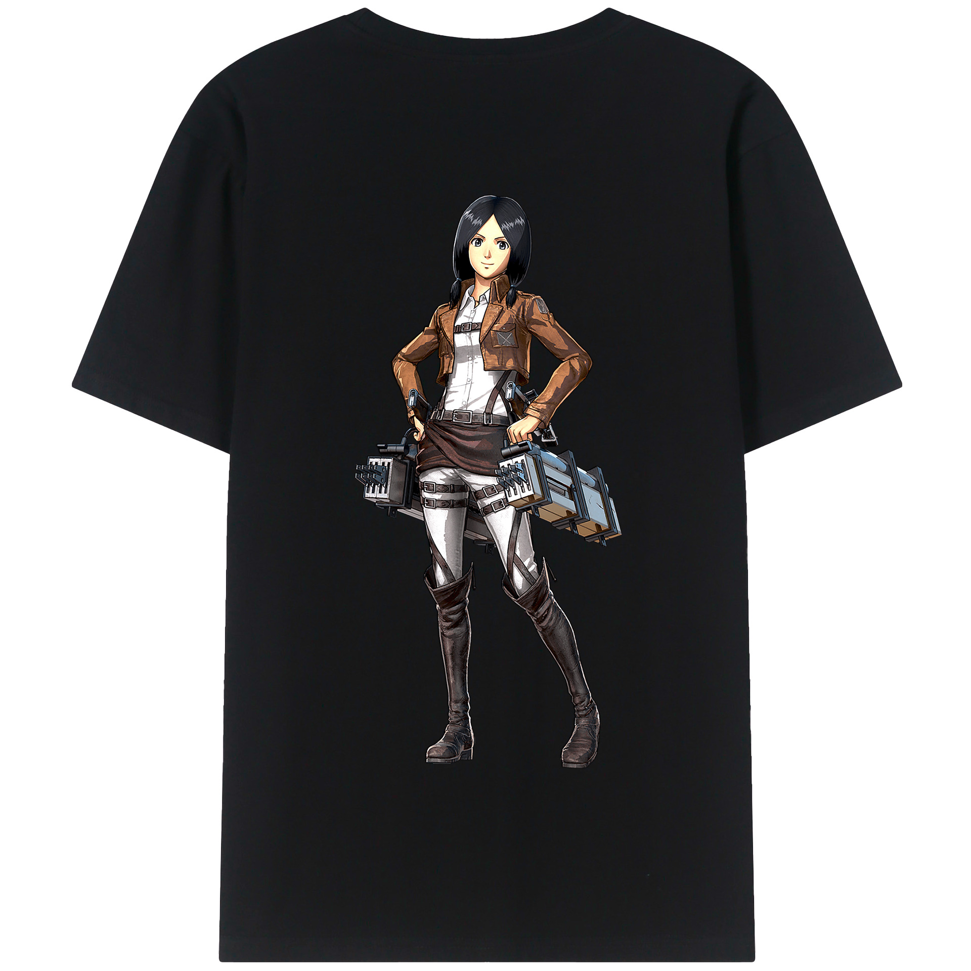 （画像用） 進撃の巨人 ミカサ·アッカーマン Attack on Titan Mikasa Ackerman 綿100％半袖Tシャツ（背面プリント）