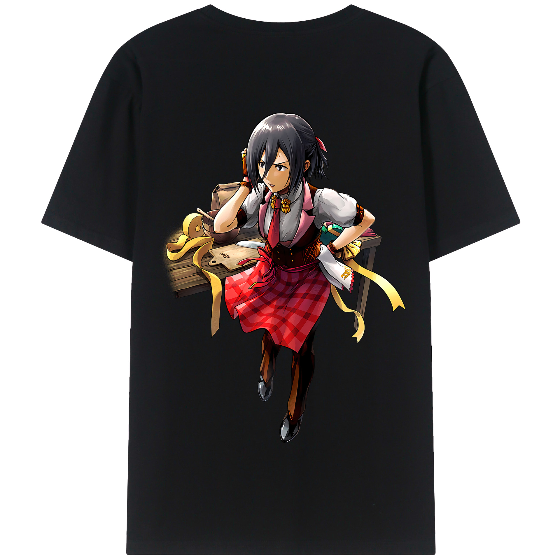（画像用） 進撃の巨人 ミカサ·アッカーマン Attack on Titan Mikasa Ackerman 綿100％半袖Tシャツ（背面プリント）