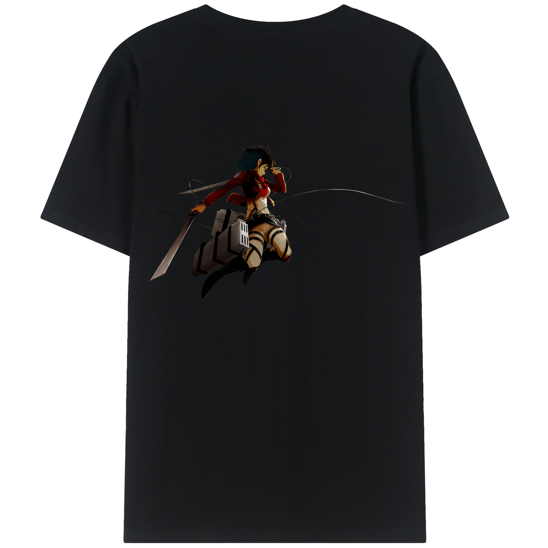 （画像用） 進撃の巨人 ミカサ·アッカーマン Attack on Titan Mikasa Ackerman 綿100％半袖Tシャツ（背面プリント）