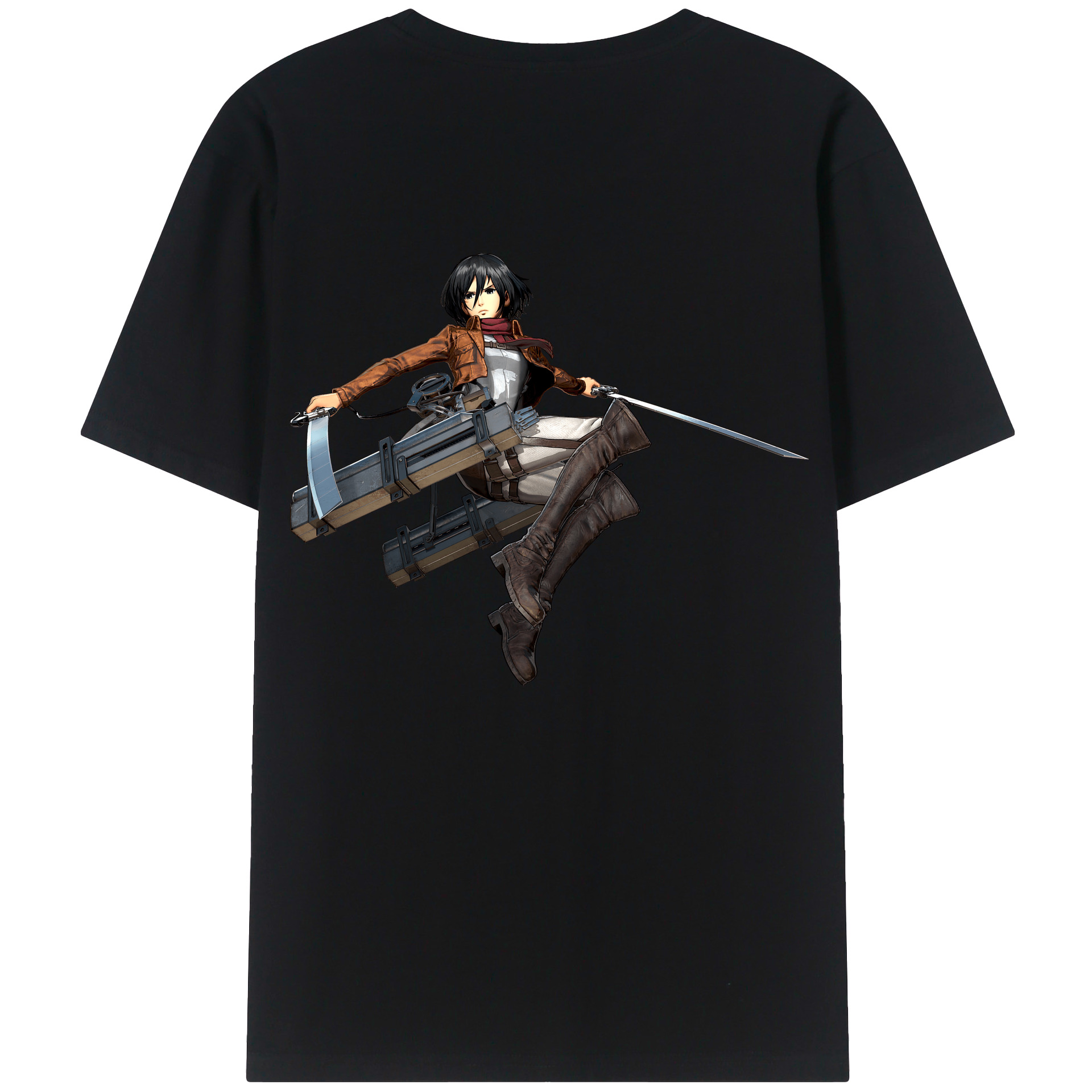 （画像用） 進撃の巨人 ミカサ·アッカーマン Attack on Titan Mikasa Ackerman 綿100％半袖Tシャツ（背面プリント）