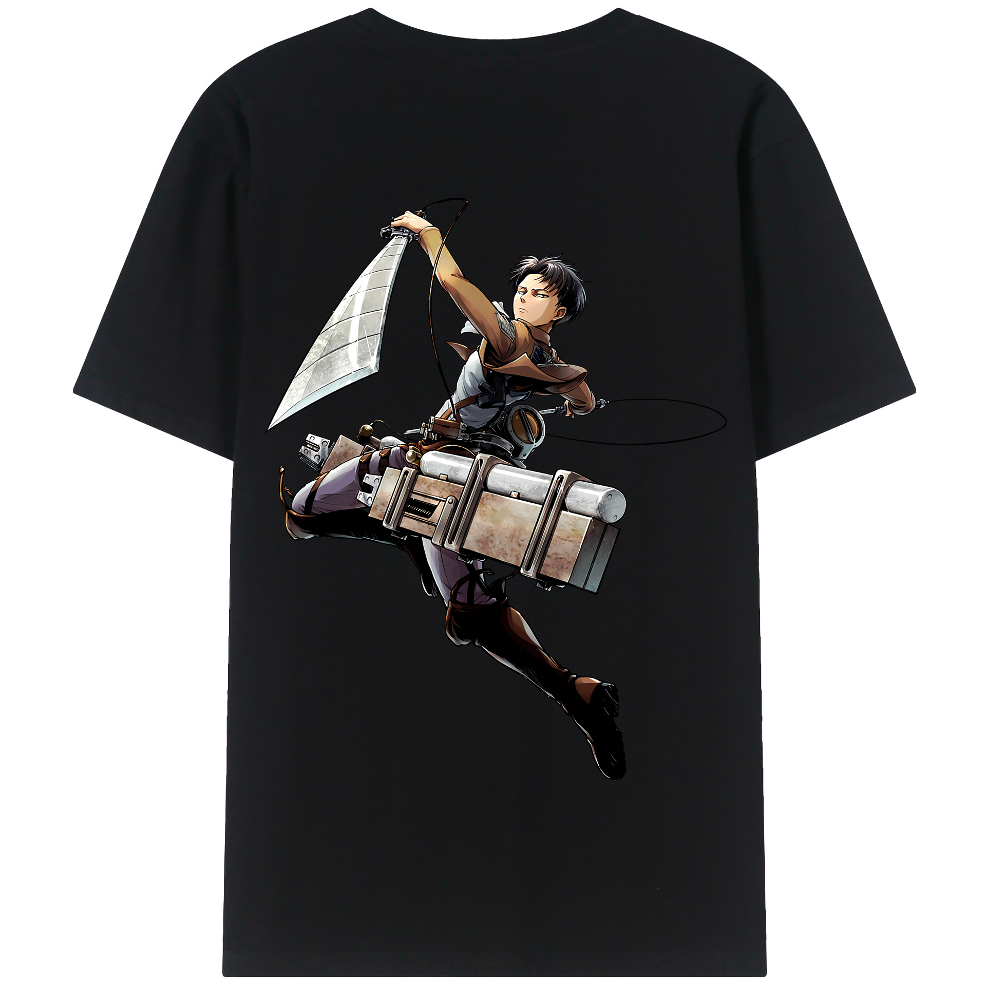 （画像用） 進撃の巨人 リヴァイ·アッカーマン Attack on Titan Levi Ackerman 綿100％半袖Tシャツ（背面プリント）