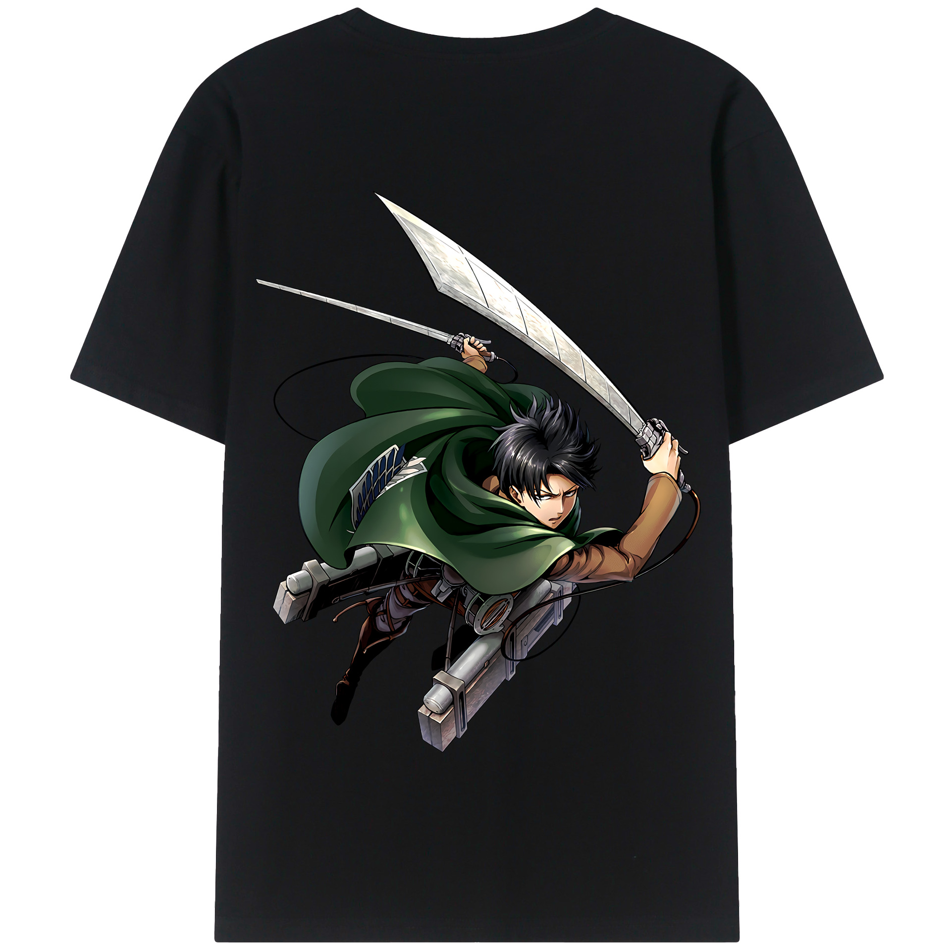 （画像用） 進撃の巨人 リヴァイ·アッカーマン Attack on Titan Levi Ackerman 綿100％半袖Tシャツ（背面プリント）