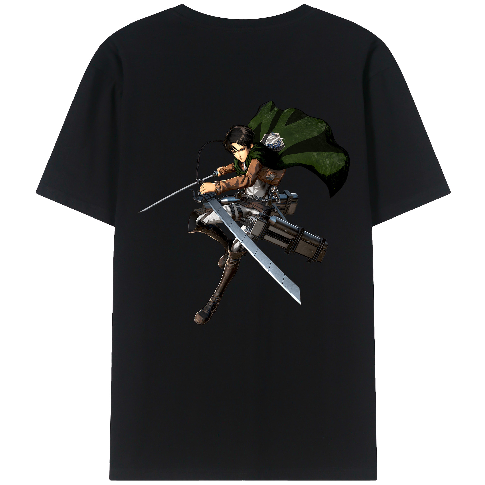 （画像用） 進撃の巨人 リヴァイ·アッカーマン Attack on Titan Levi Ackerman 綿100％半袖Tシャツ（背面プリント）