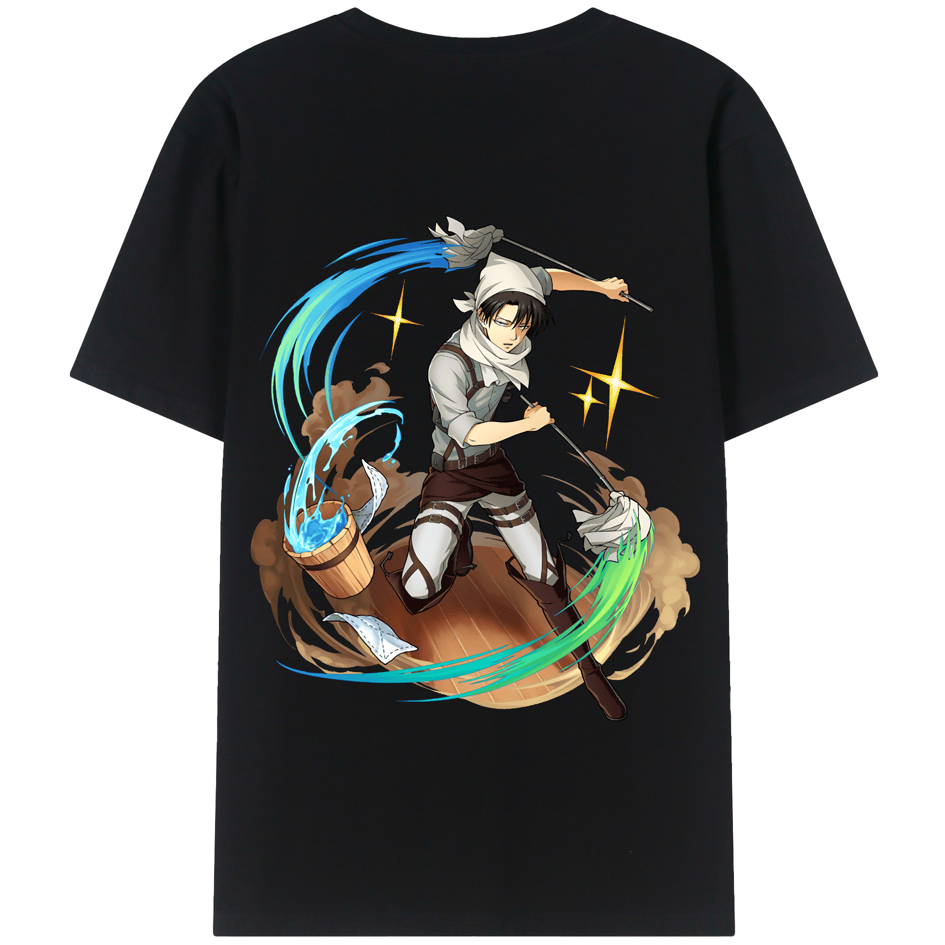 （画像用） 進撃の巨人 リヴァイ·アッカーマン Attack on Titan Levi Ackerman 綿100％半袖Tシャツ（背面プリント）
