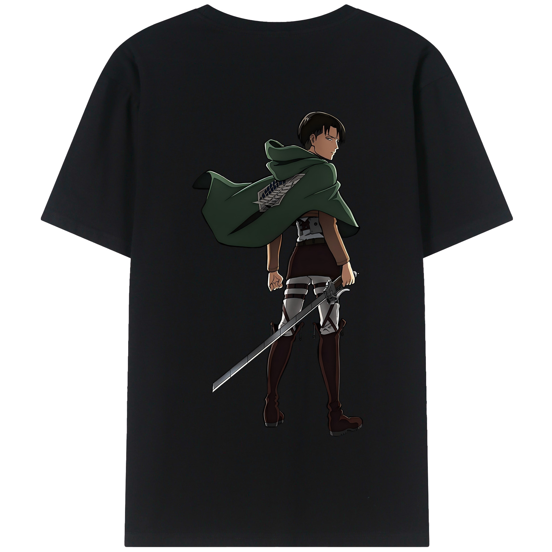 （画像用） 進撃の巨人 リヴァイ·アッカーマン Attack on Titan Levi Ackerman 綿100％半袖Tシャツ（背面プリント）