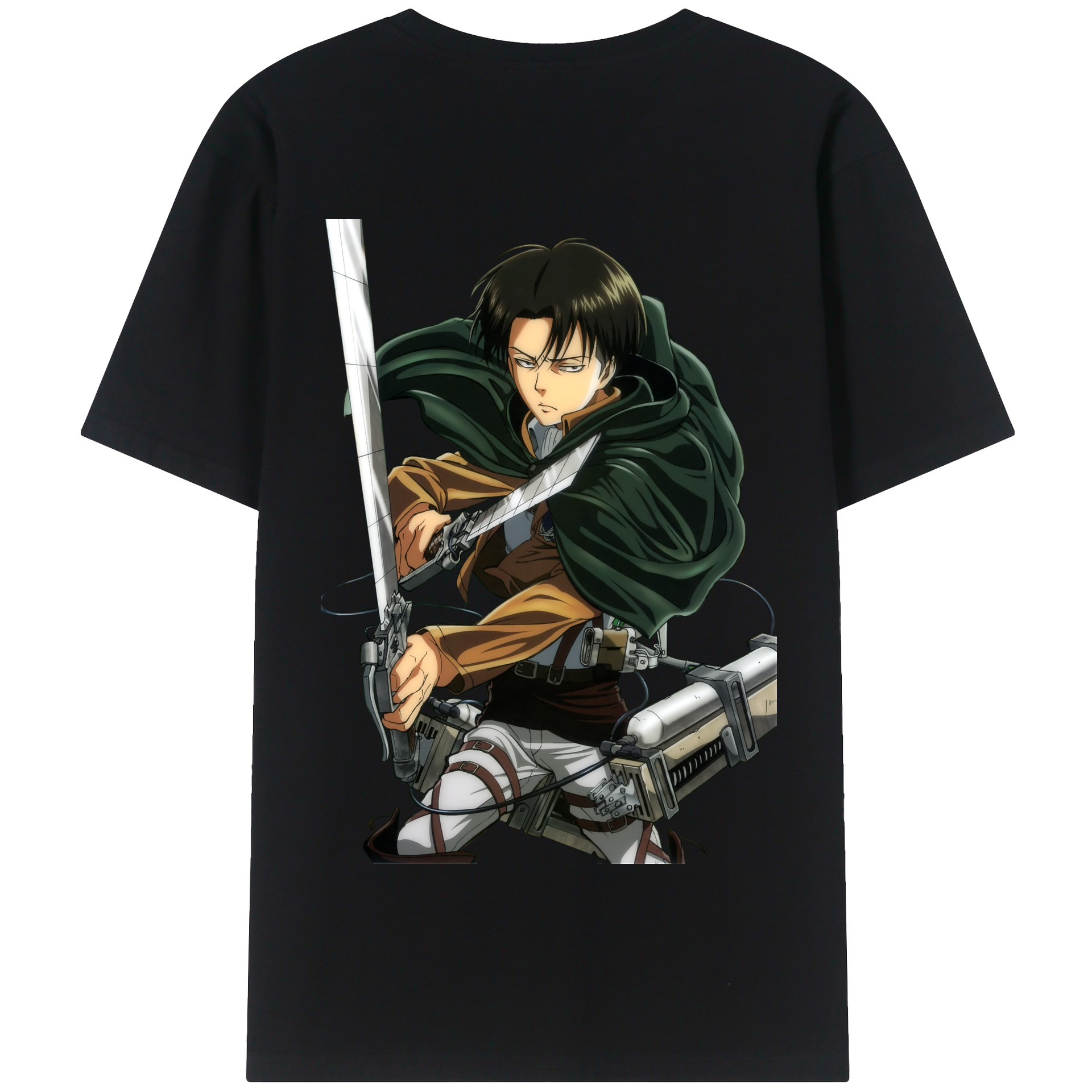 （画像用） 進撃の巨人 リヴァイ·アッカーマン Attack on Titan Levi Ackerman 綿100％半袖Tシャツ（背面プリント）