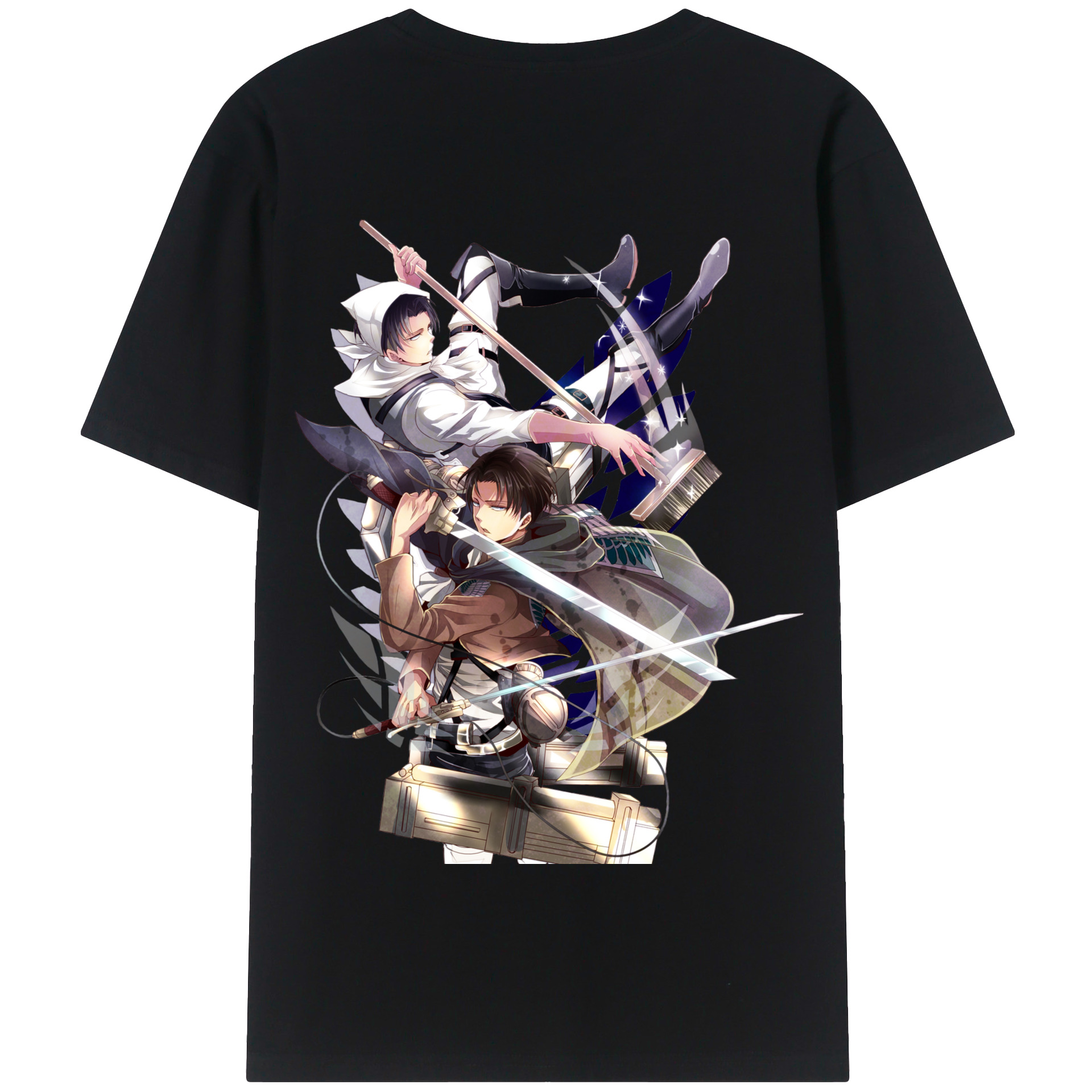 （画像用） 進撃の巨人 リヴァイ·アッカーマン Attack on Titan Levi Ackerman 綿100％半袖Tシャツ（背面プリント）