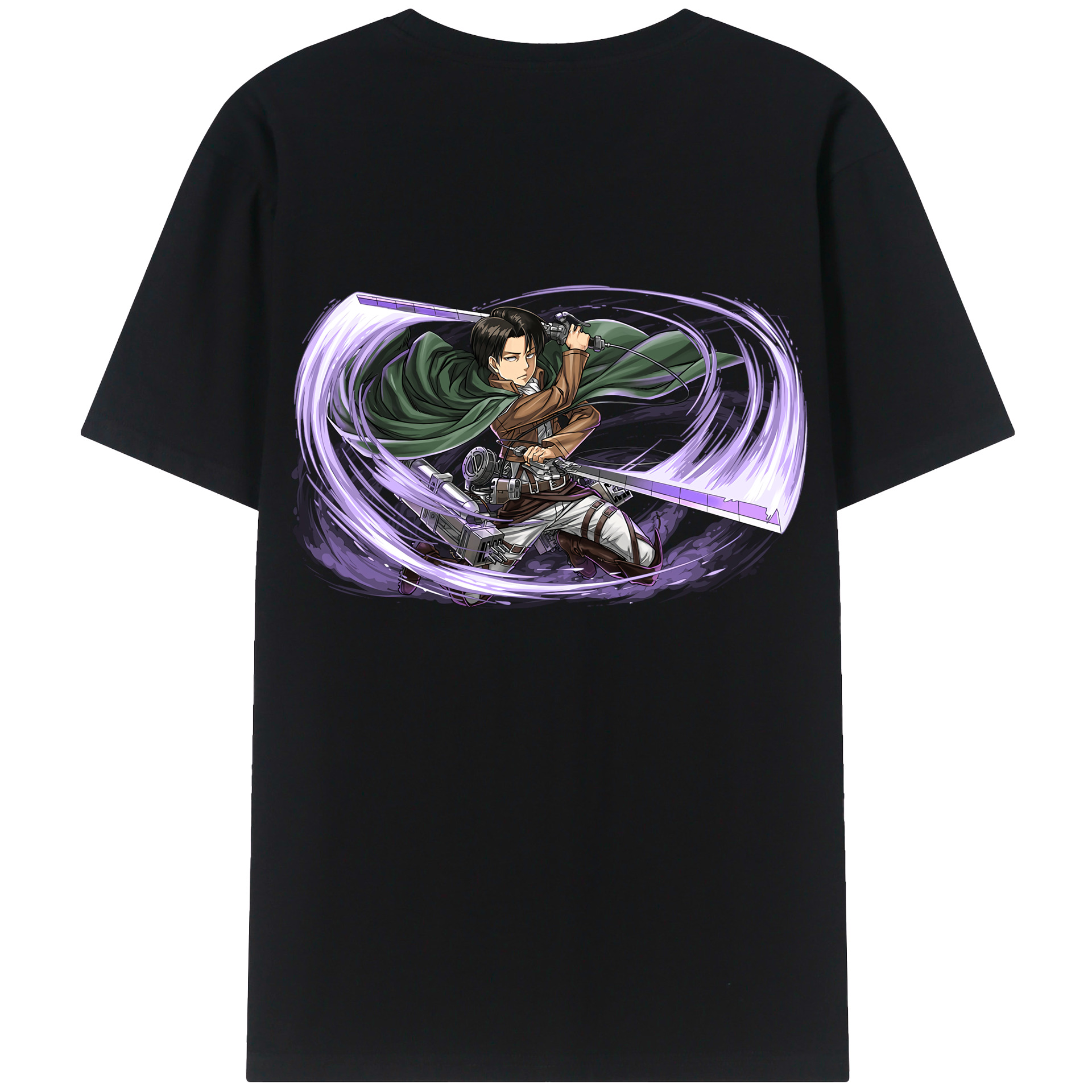 （画像用） 進撃の巨人 リヴァイ·アッカーマン Attack on Titan Levi Ackerman 綿100％半袖Tシャツ（背面プリント）