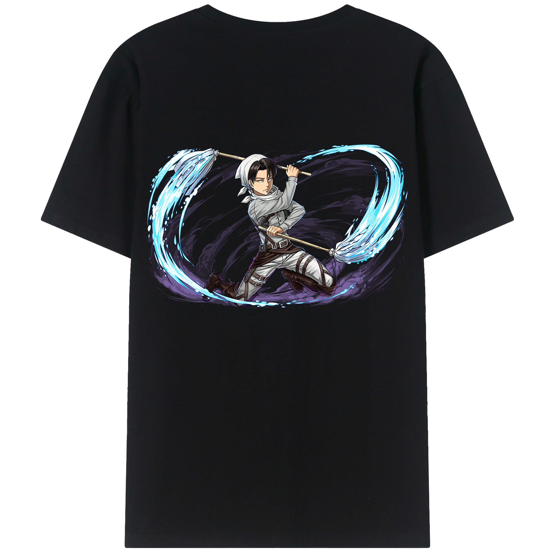 （画像用） 進撃の巨人 リヴァイ·アッカーマン Attack on Titan Levi Ackerman 綿100％半袖Tシャツ（背面プリント）