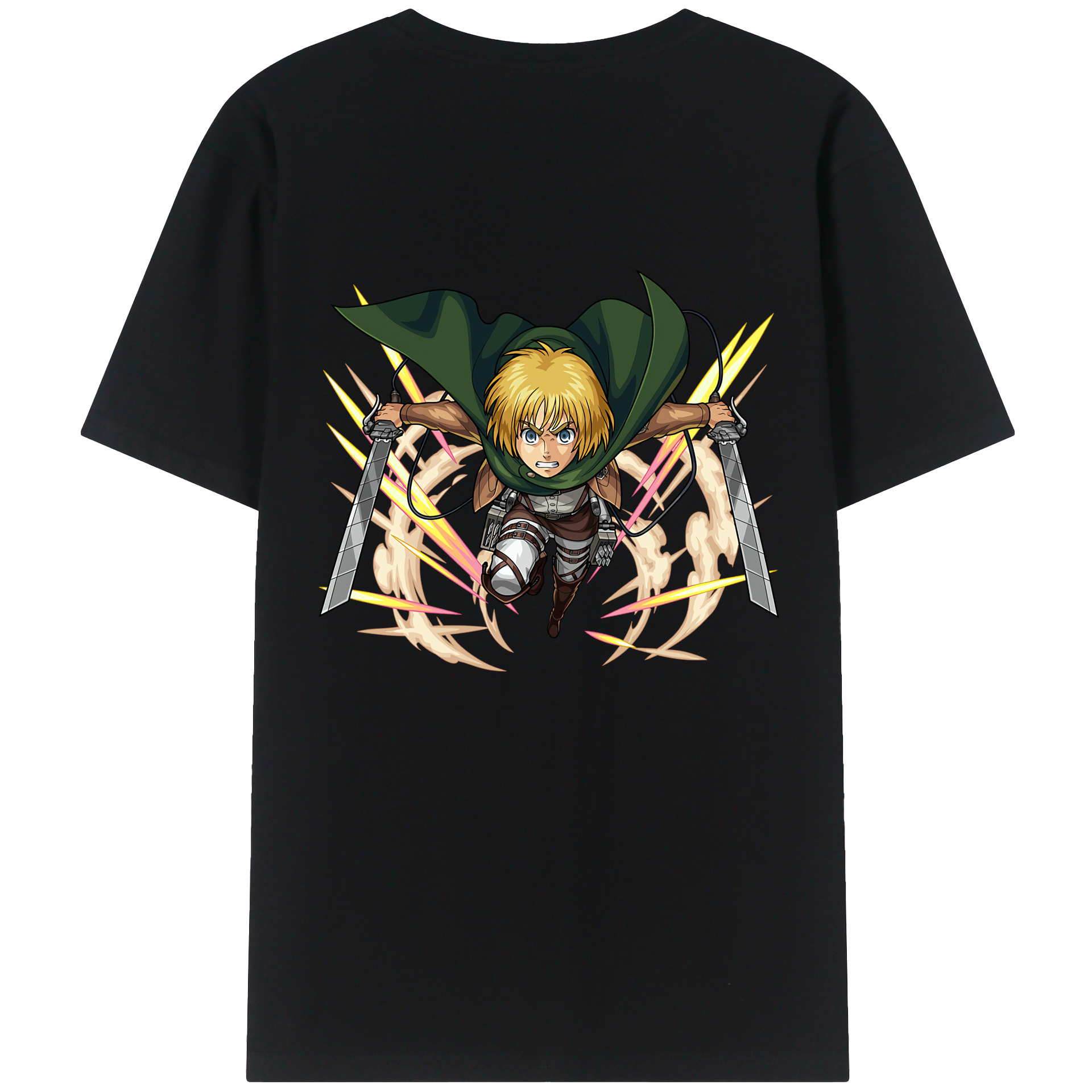 （画像用） 進撃の巨人 アルミン·アルレルト Attack on Titan Armin Arlert 綿100％半袖Tシャツ（背面プリント）