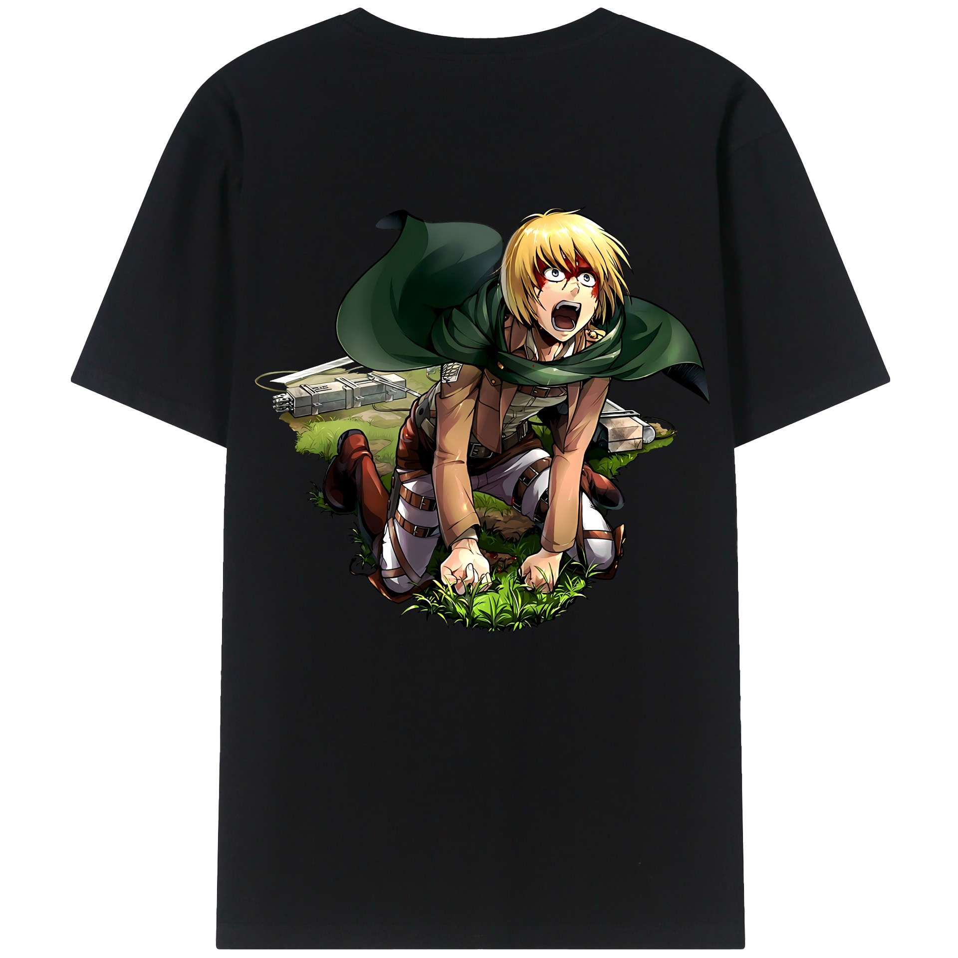 （画像用） 進撃の巨人 アルミン·アルレルト Attack on Titan Armin Arlert 綿100％半袖Tシャツ（背面プリント）