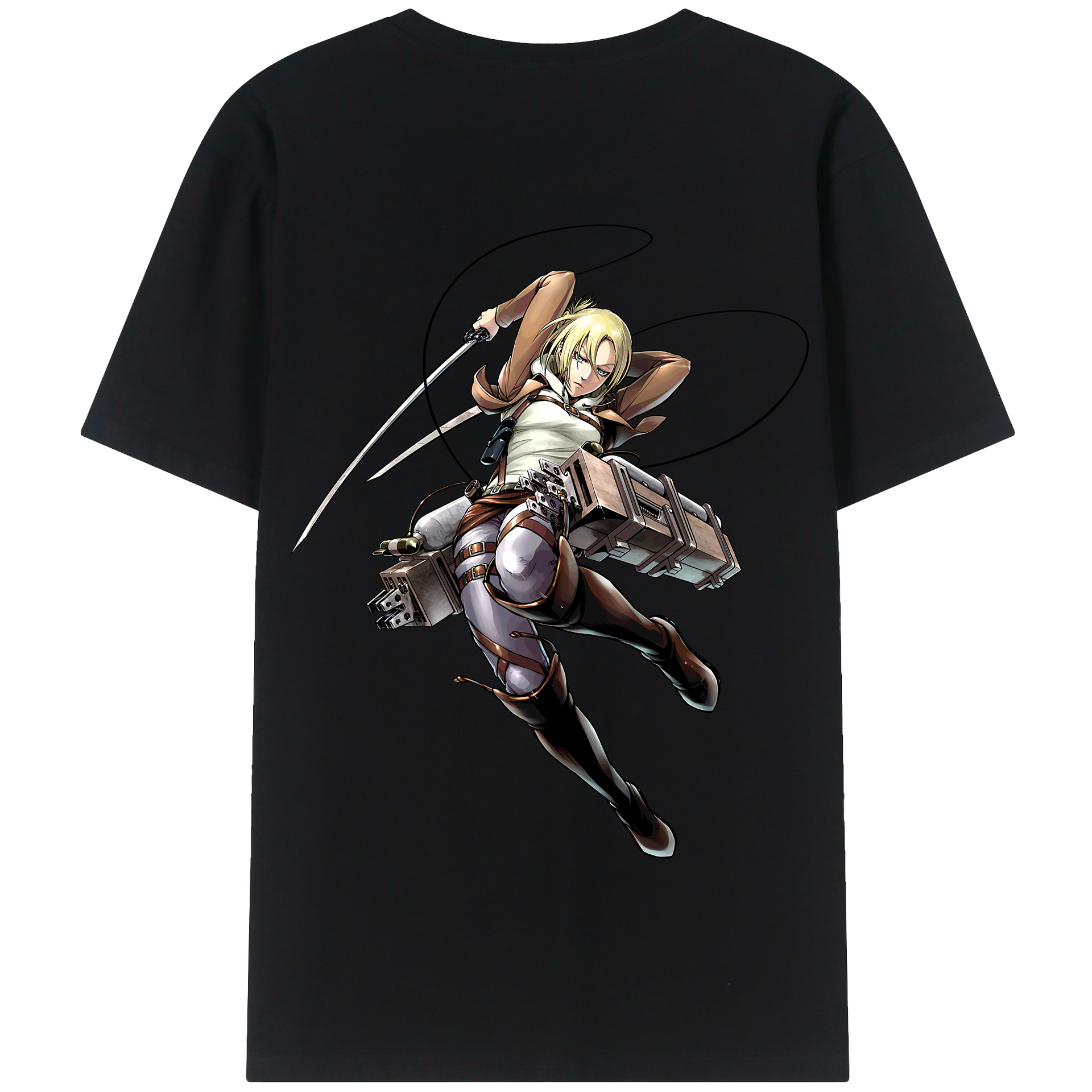 （画像用） 進撃の巨人 アニ・レオンハート Attack on Titan Annie Leonhart 綿100％半袖Tシャツ（背面プリント）