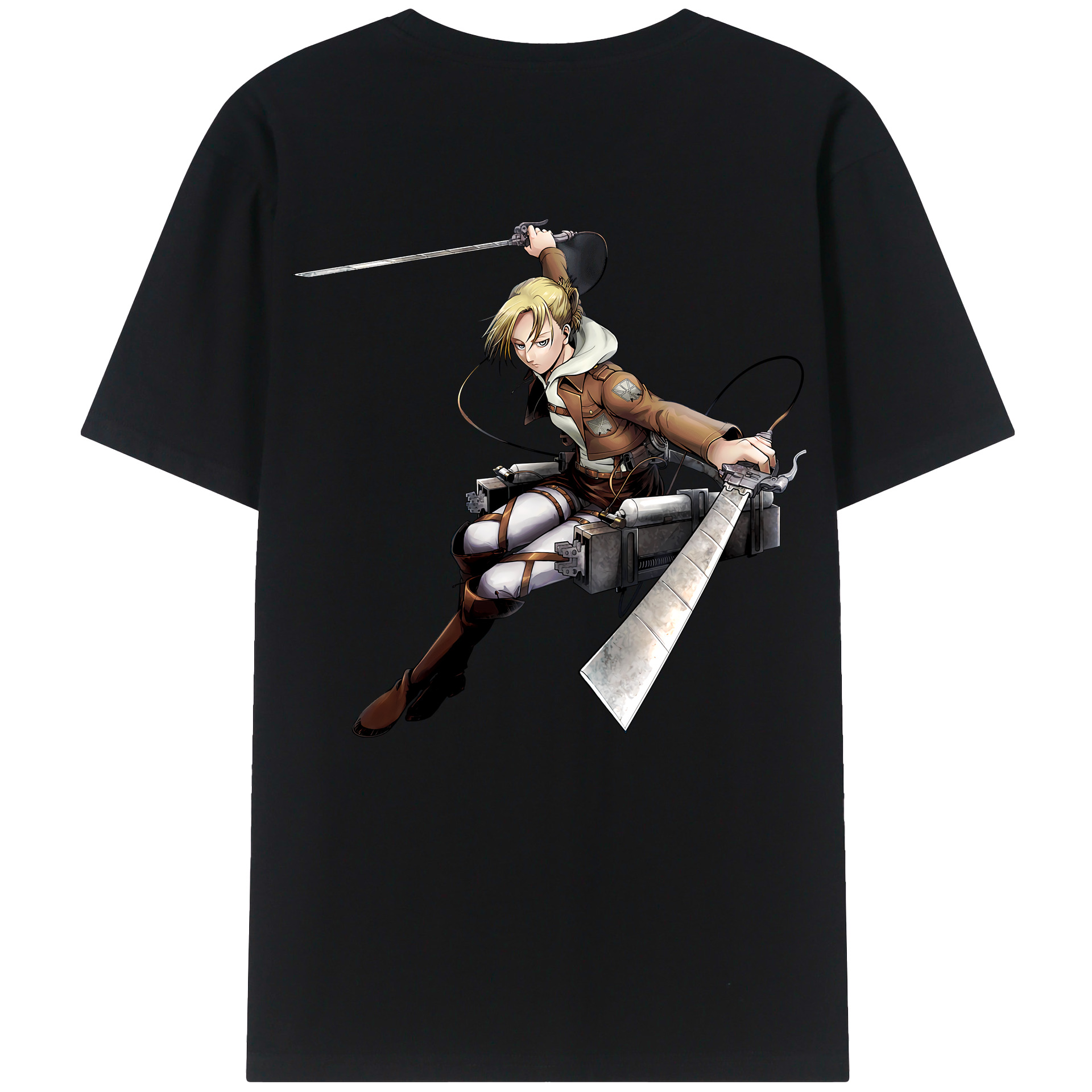 （画像用） 進撃の巨人 アニ・レオンハート Attack on Titan Annie Leonhart 綿100％半袖Tシャツ（背面プリント）