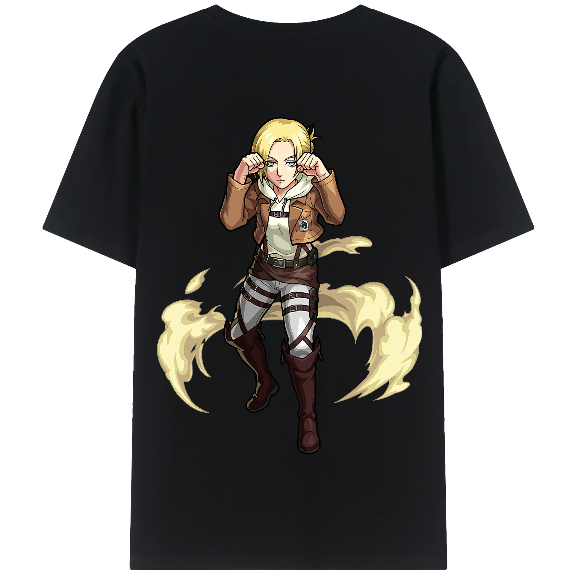（画像用） 進撃の巨人 アニ・レオンハート Attack on Titan Annie Leonhart 綿100％半袖Tシャツ（背面プリント）