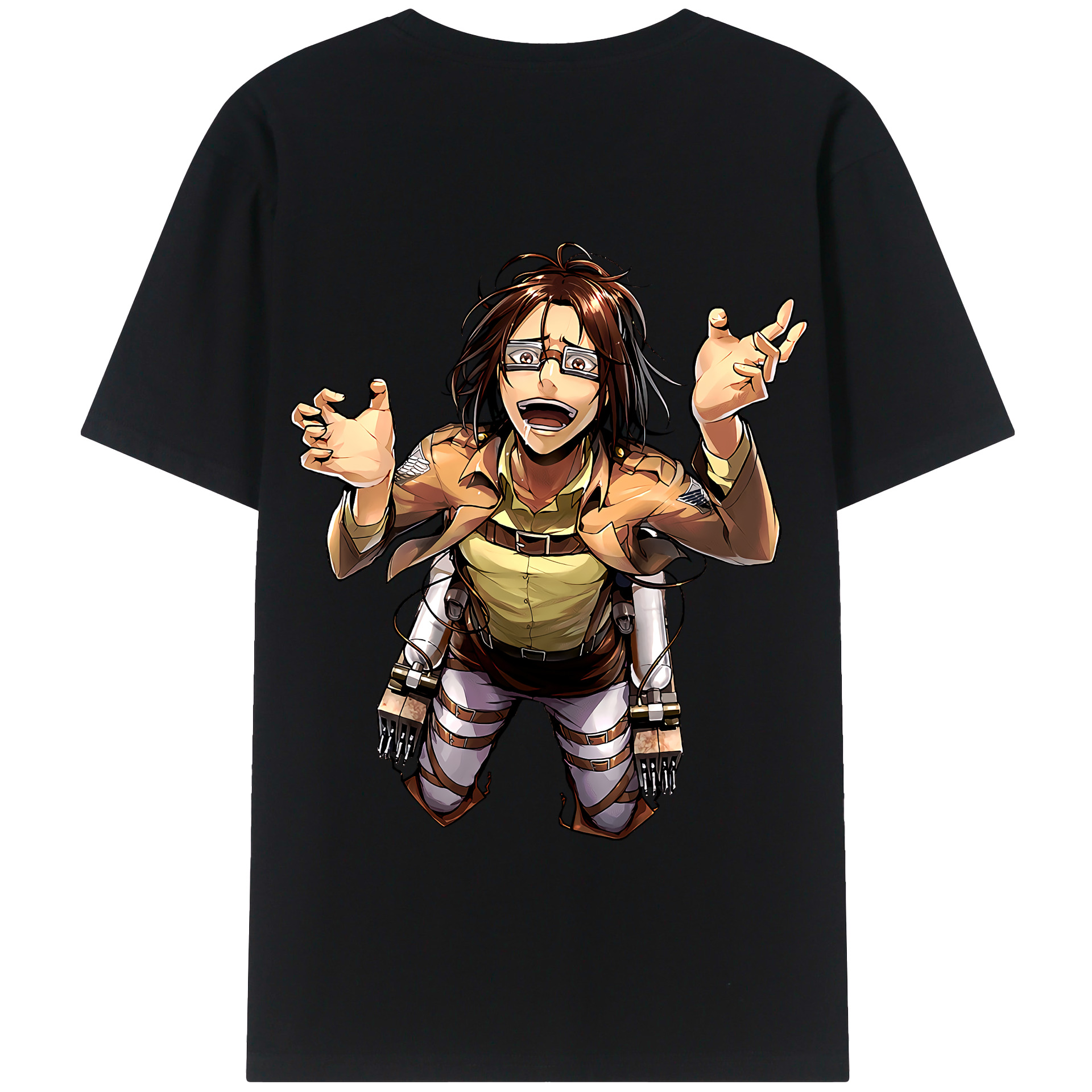 （画像用） 進撃の巨人 ハンジ·ゾエ Attack on Titan Hanji Zoe 綿100％半袖Tシャツ（背面プリント）