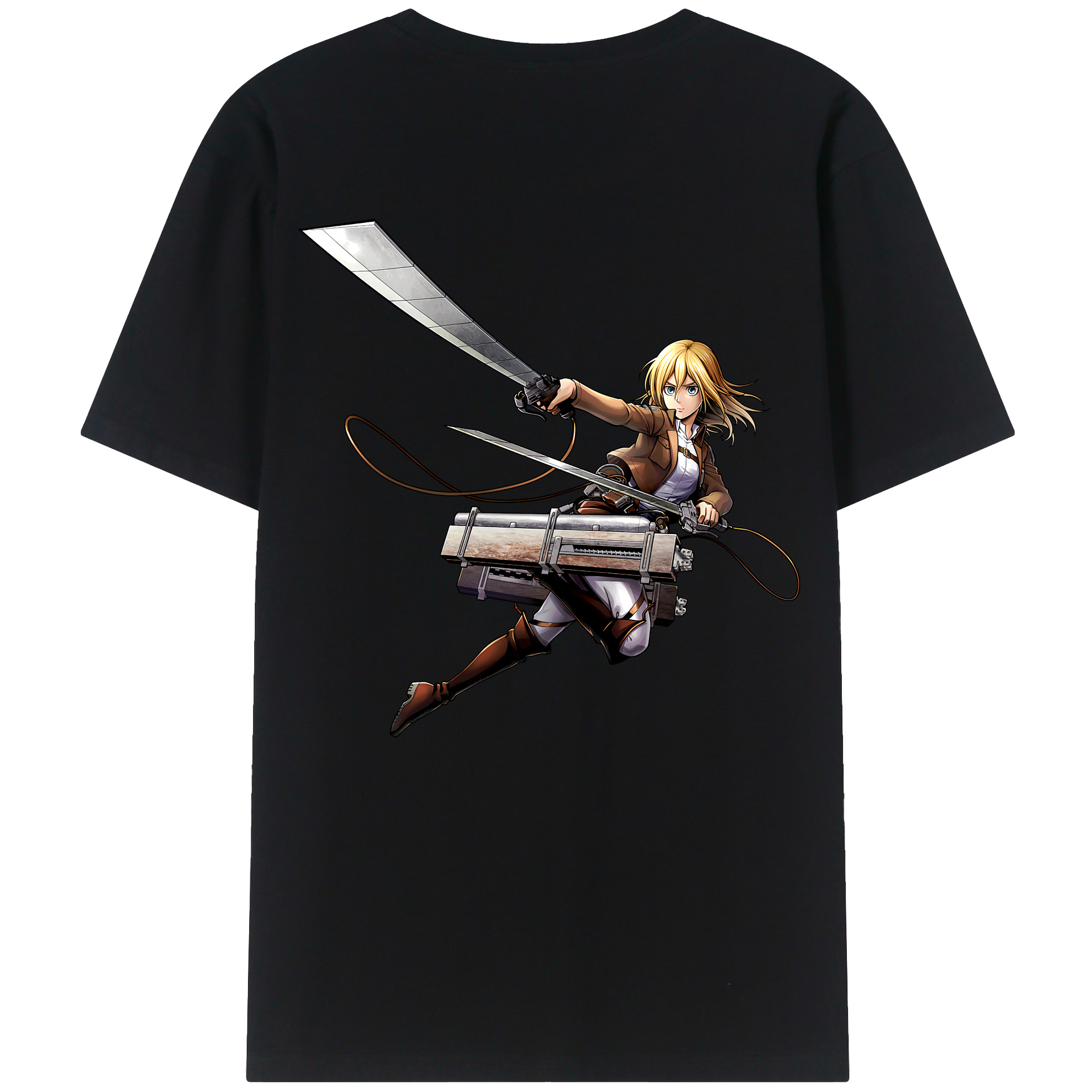 （画像用） 進撃の巨人 クリスタ·レンズ Attack on Titan Christa Lenz 綿100％半袖Tシャツ（背面プリント）