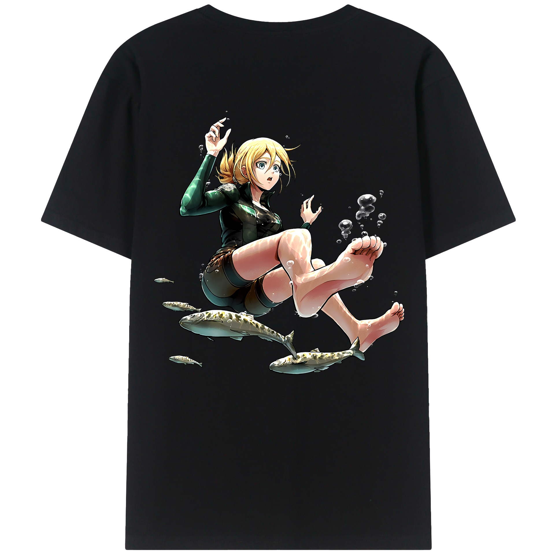 （画像用） 進撃の巨人 クリスタ·レンズ Attack on Titan Christa Lenz 綿100％半袖Tシャツ（背面プリント）