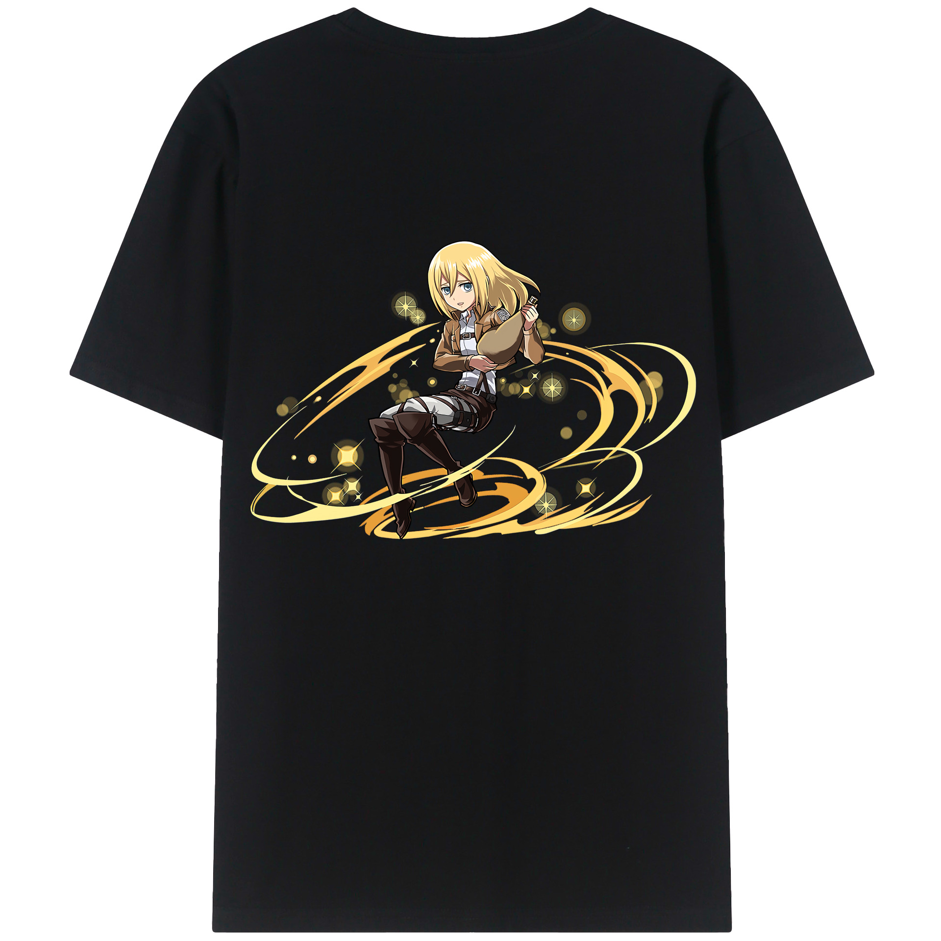 （画像用） 進撃の巨人 クリスタ·レンズ Attack on Titan Christa Lenz 綿100％半袖Tシャツ（背面プリント）