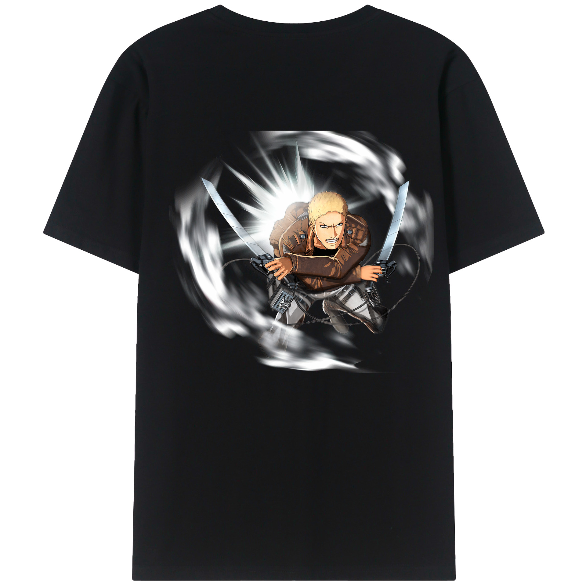 （画像用） 進撃の巨人 ライナー・ブラウン Attack on Titan Reiner Braun 綿100％半袖Tシャツ（背面プリント）