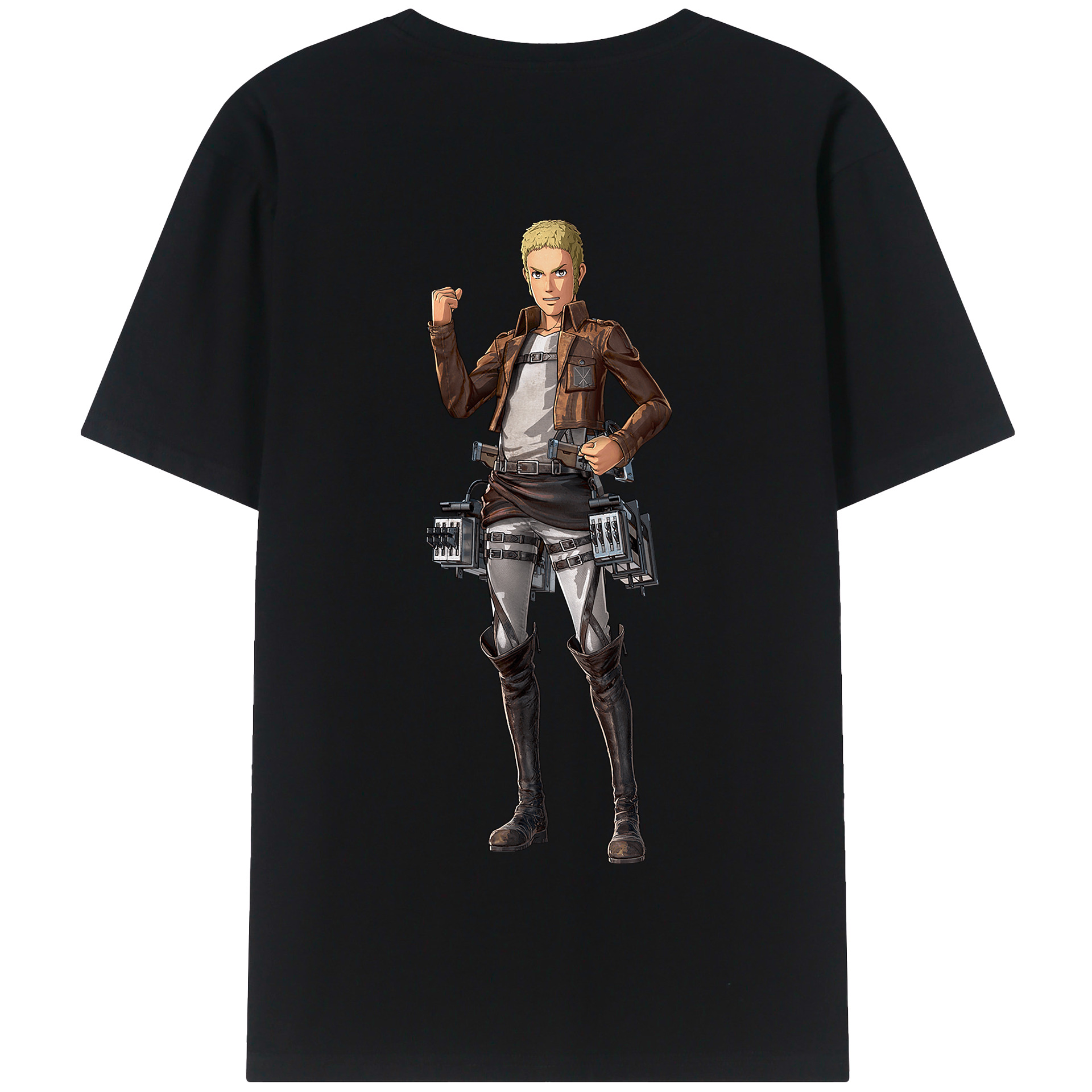 （画像用） 進撃の巨人 ライナー・ブラウン Attack on Titan Reiner Braun 綿100％半袖Tシャツ（背面プリント）