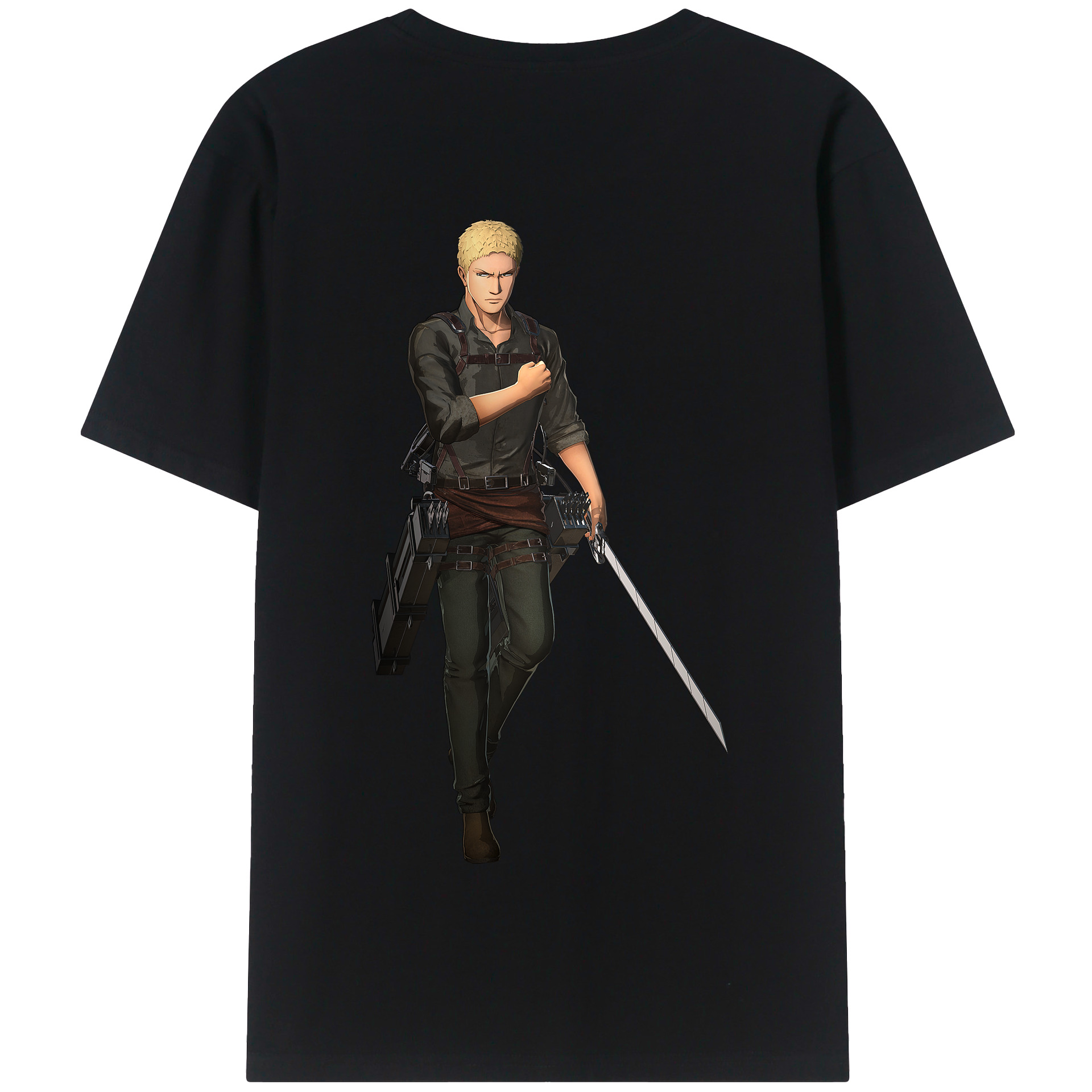 （画像用） 進撃の巨人 ライナー・ブラウン Attack on Titan Reiner Braun 綿100％半袖Tシャツ（背面プリント）