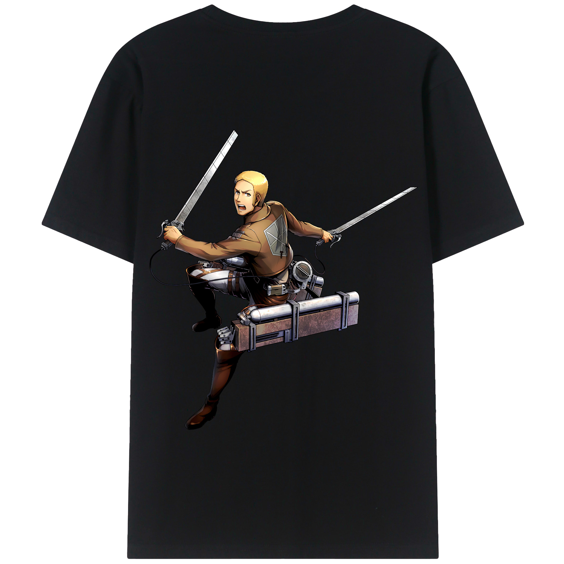 （画像用） 進撃の巨人 ライナー・ブラウン Attack on Titan Reiner Braun 綿100％半袖Tシャツ（背面プリント）