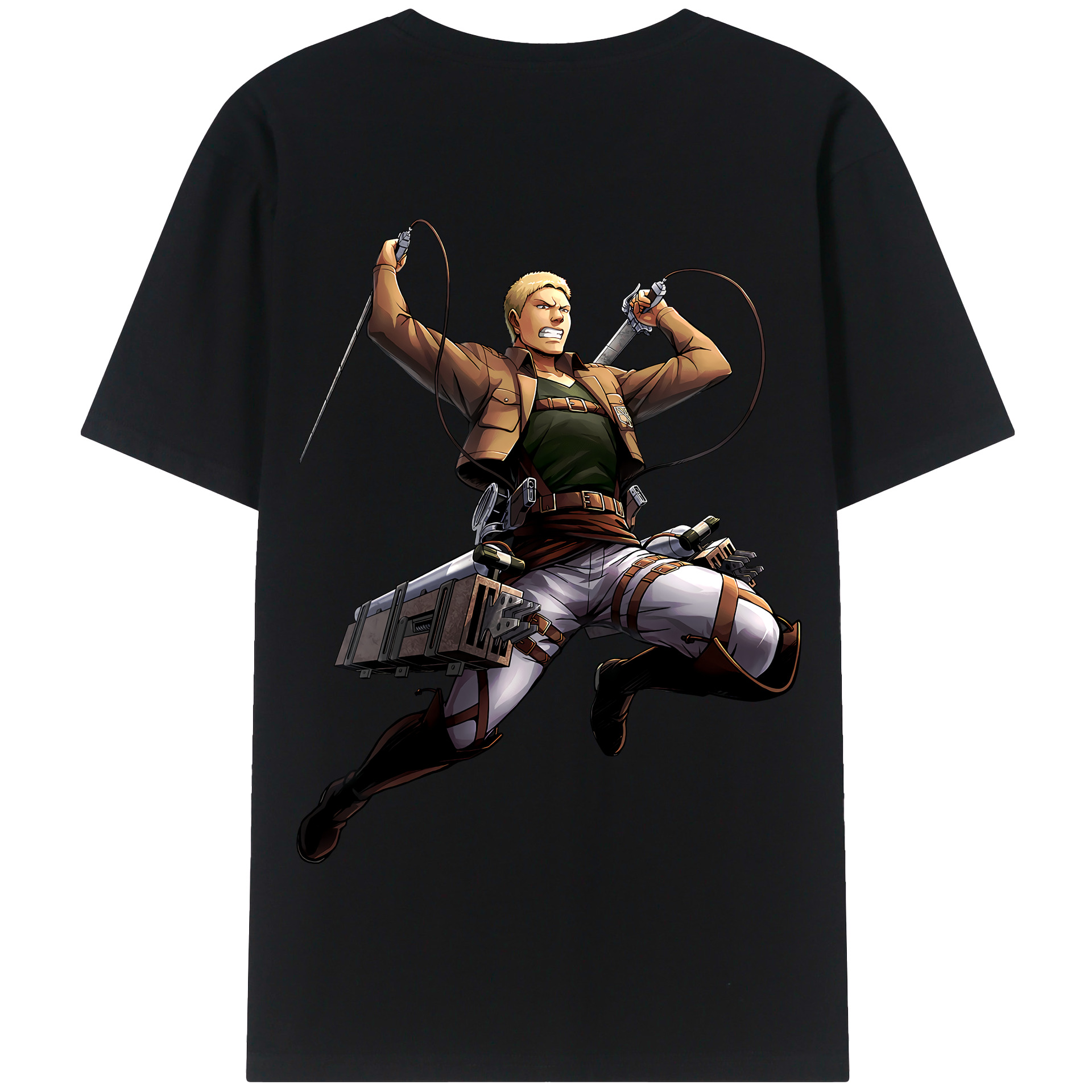 （画像用） 進撃の巨人 ライナー・ブラウン Attack on Titan Reiner Braun 綿100％半袖Tシャツ（背面プリント）