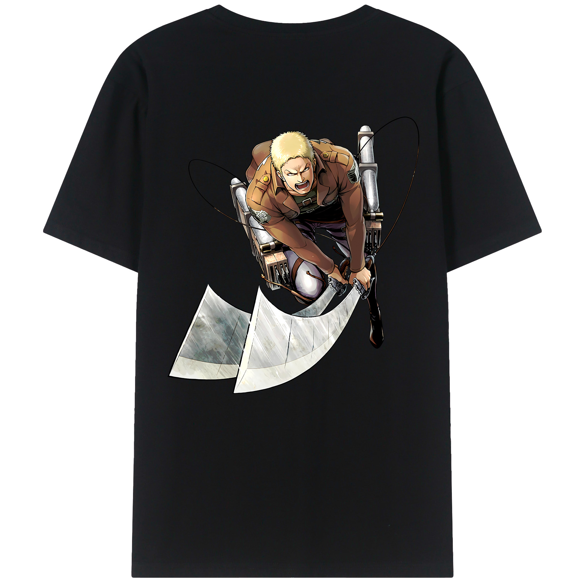 （画像用） 進撃の巨人 ライナー・ブラウン Attack on Titan Reiner Braun 綿100％半袖Tシャツ（背面プリント）